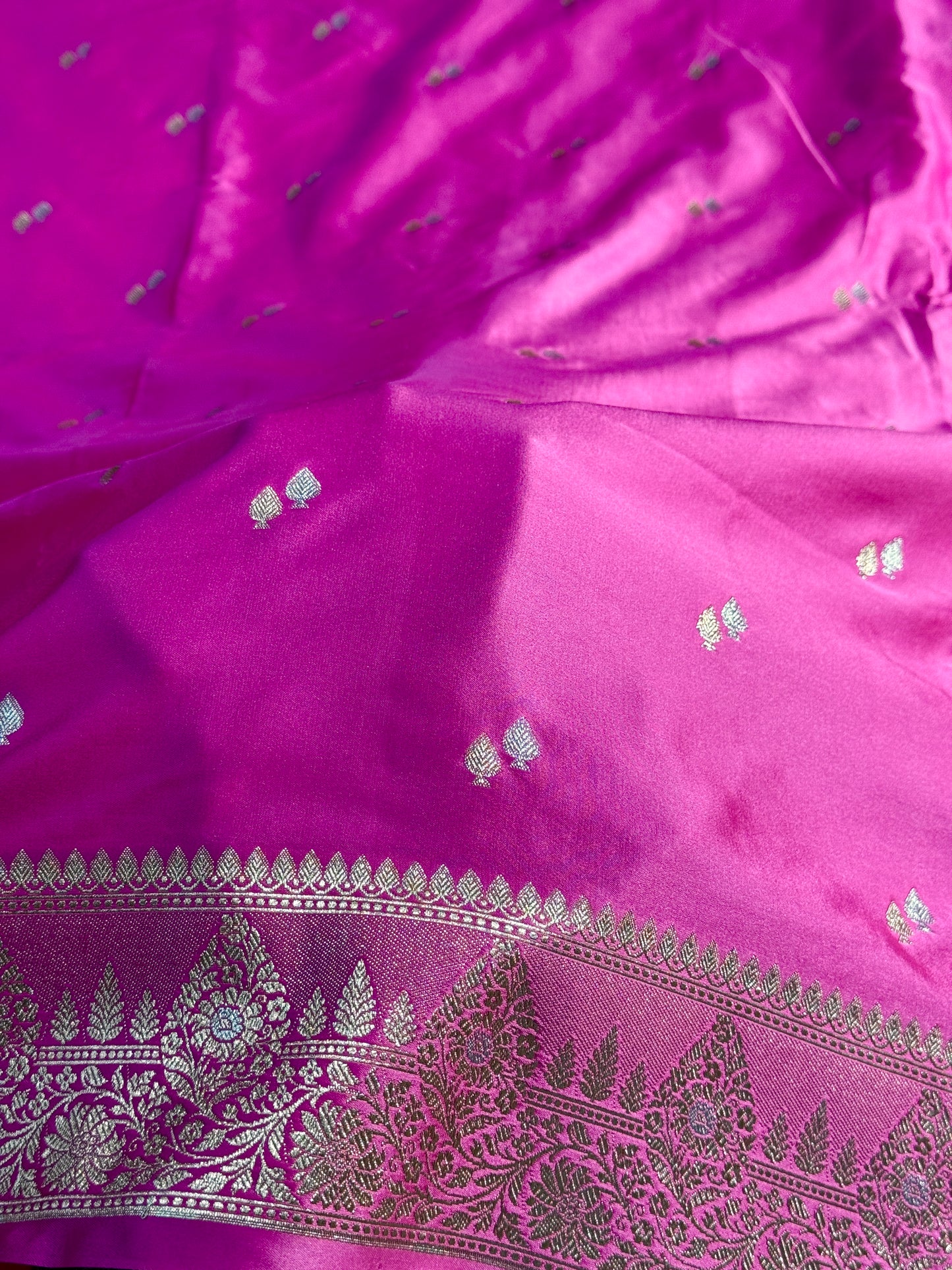 Baby pink Banarasi Mashru katan silk saree MK169