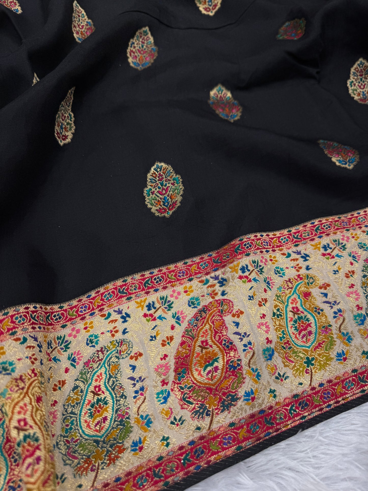 Banarasi pure satin pashmina silk saree DS101