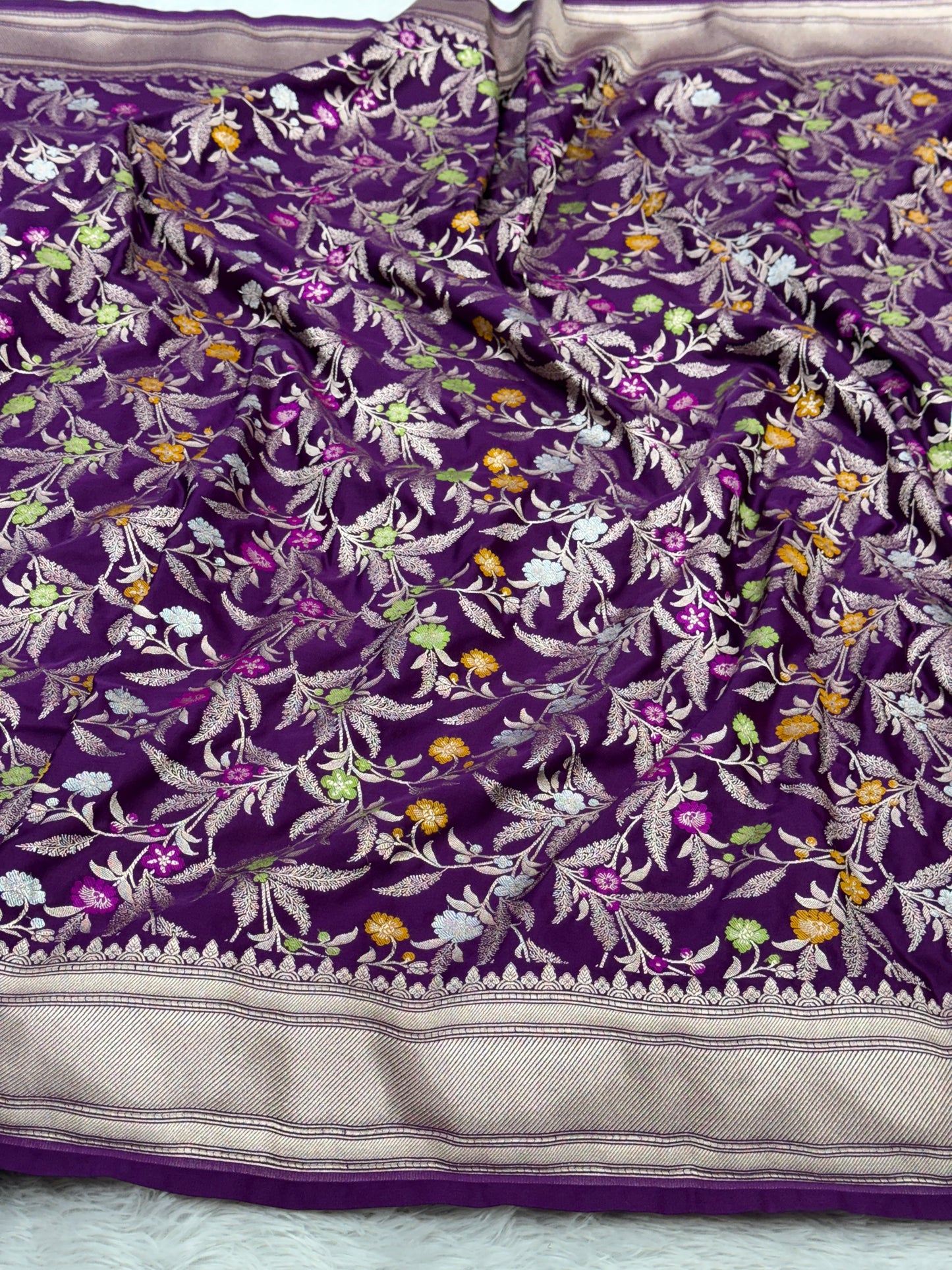 Purple premium Banarasi Mashru katan silk saree MK184