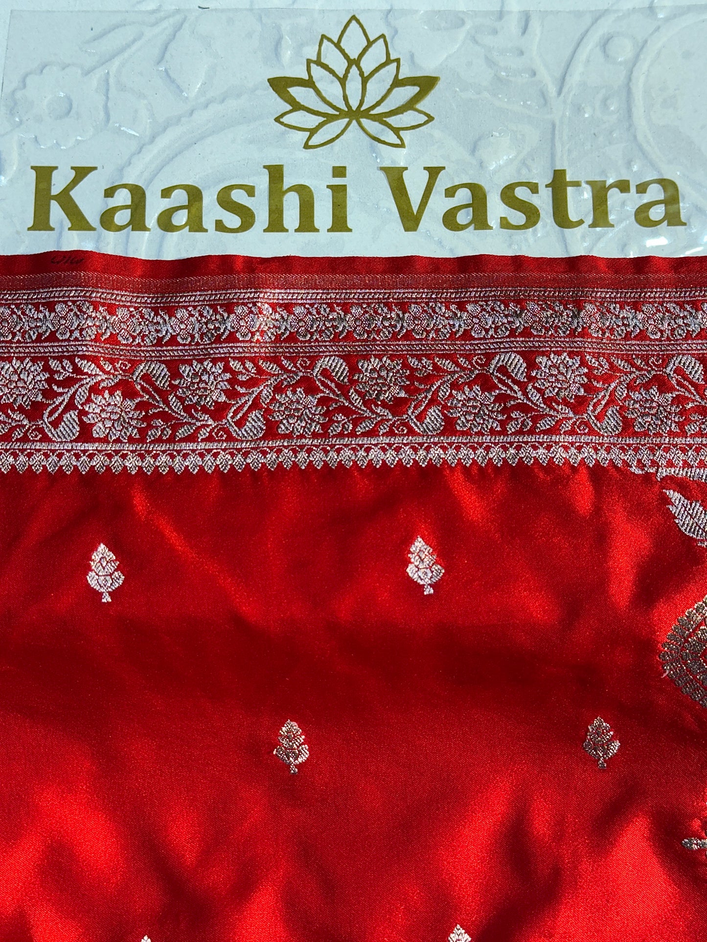 Red Banarasi Mashru katan silk saree MK164