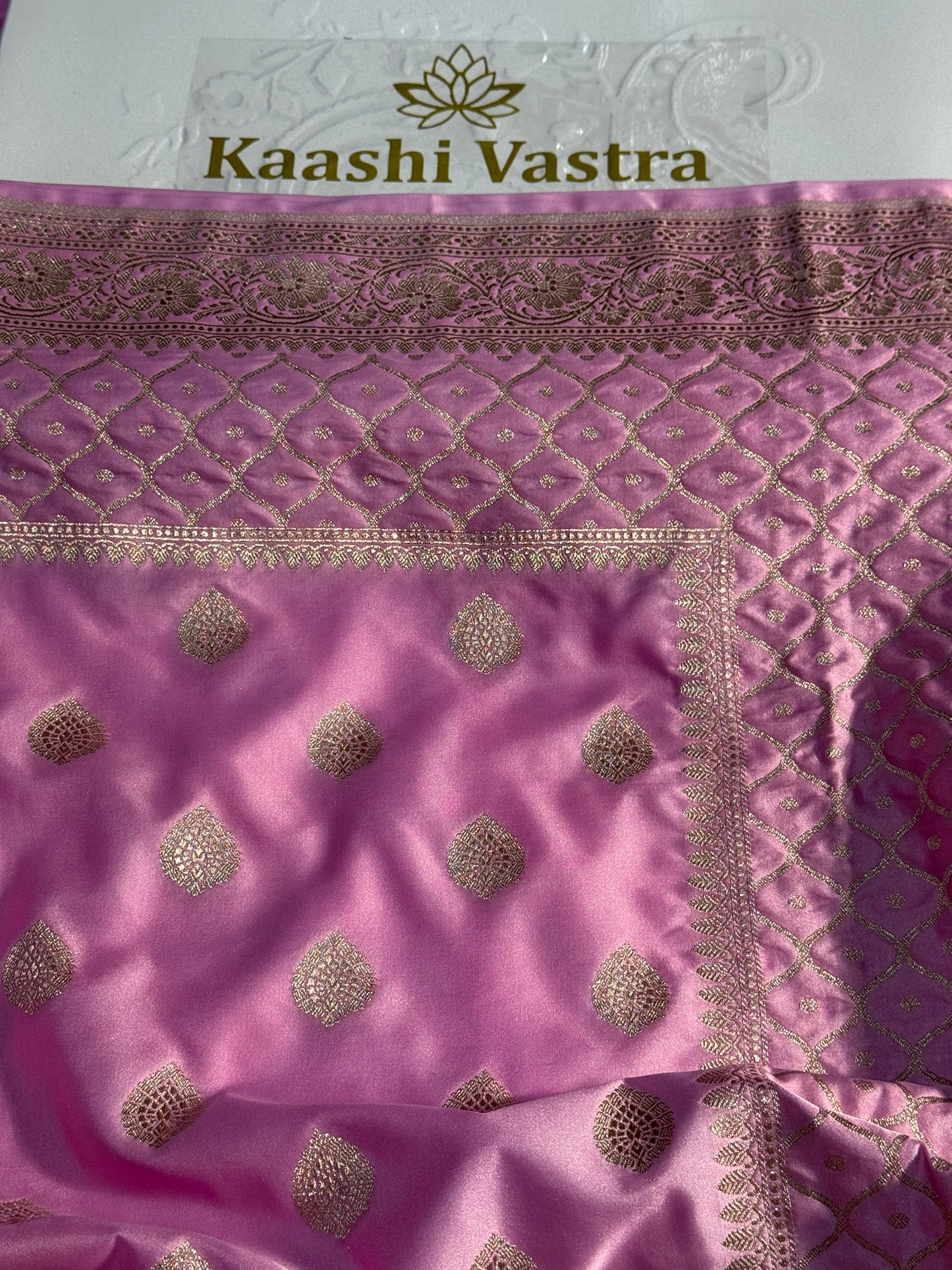 Pink Banarasi Mashru katan silk saree MK157