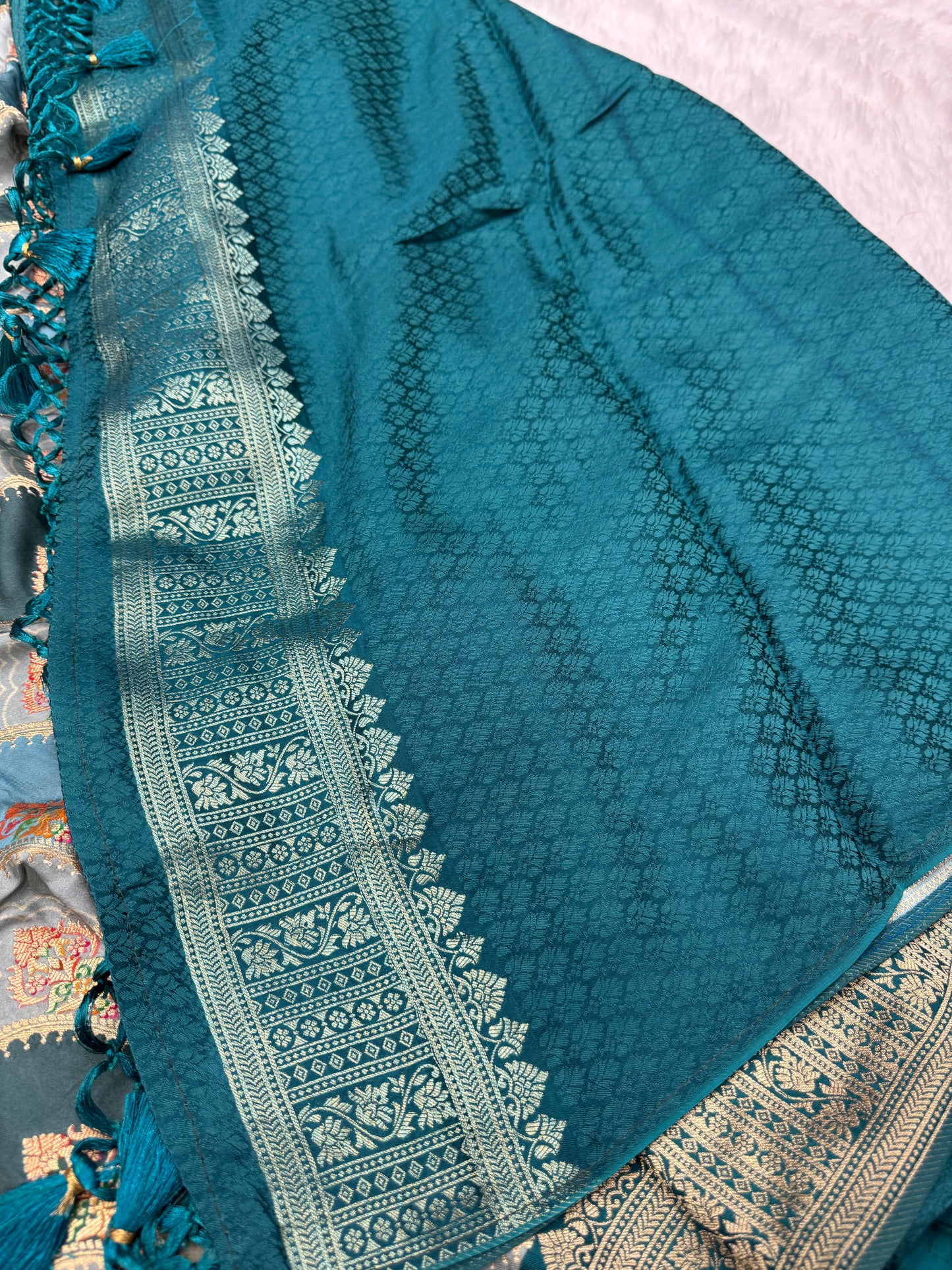Banarasi pure satin pashmina silk saree DS104