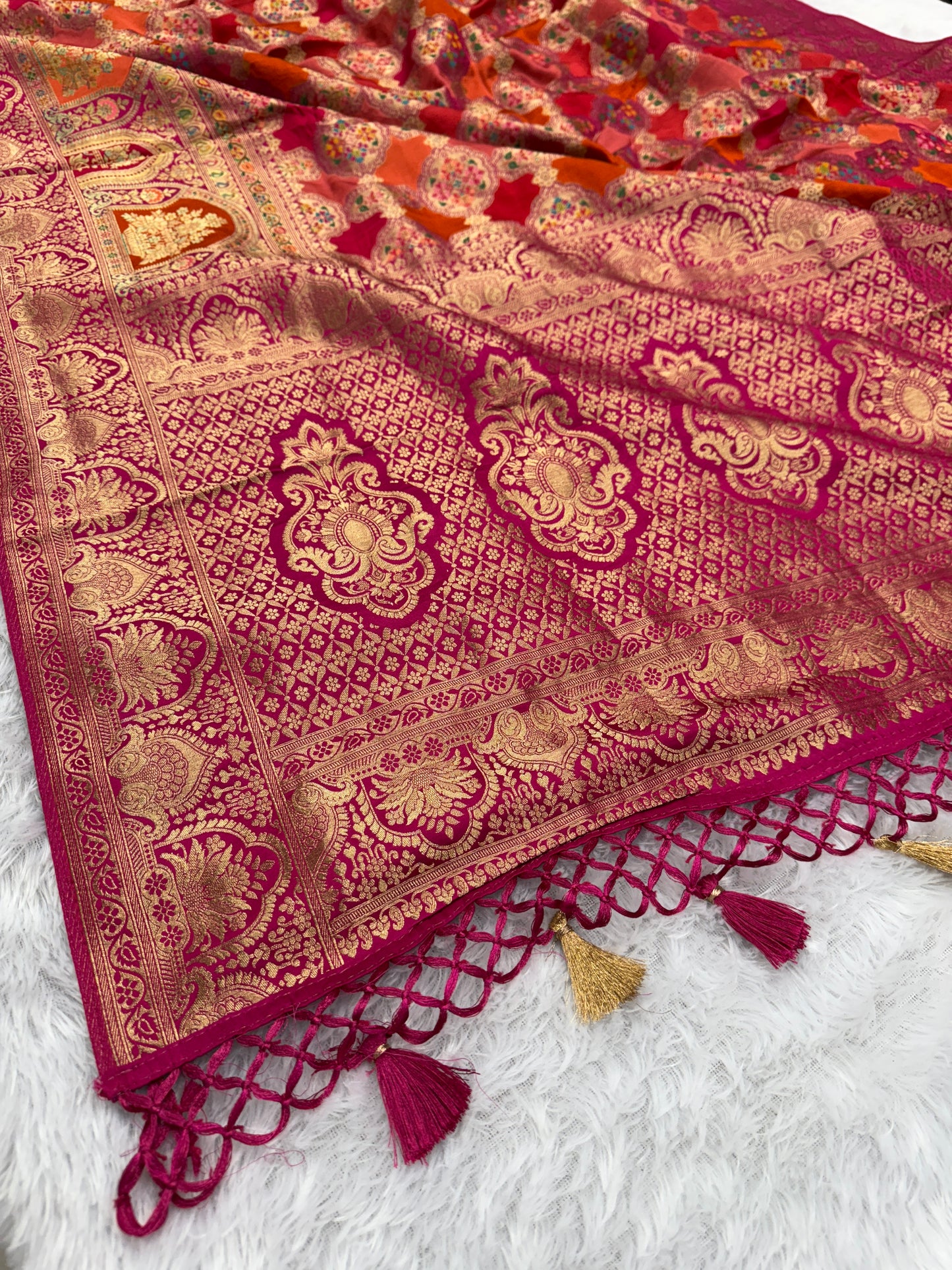 Banarasi pure satin pashmina silk saree DS103