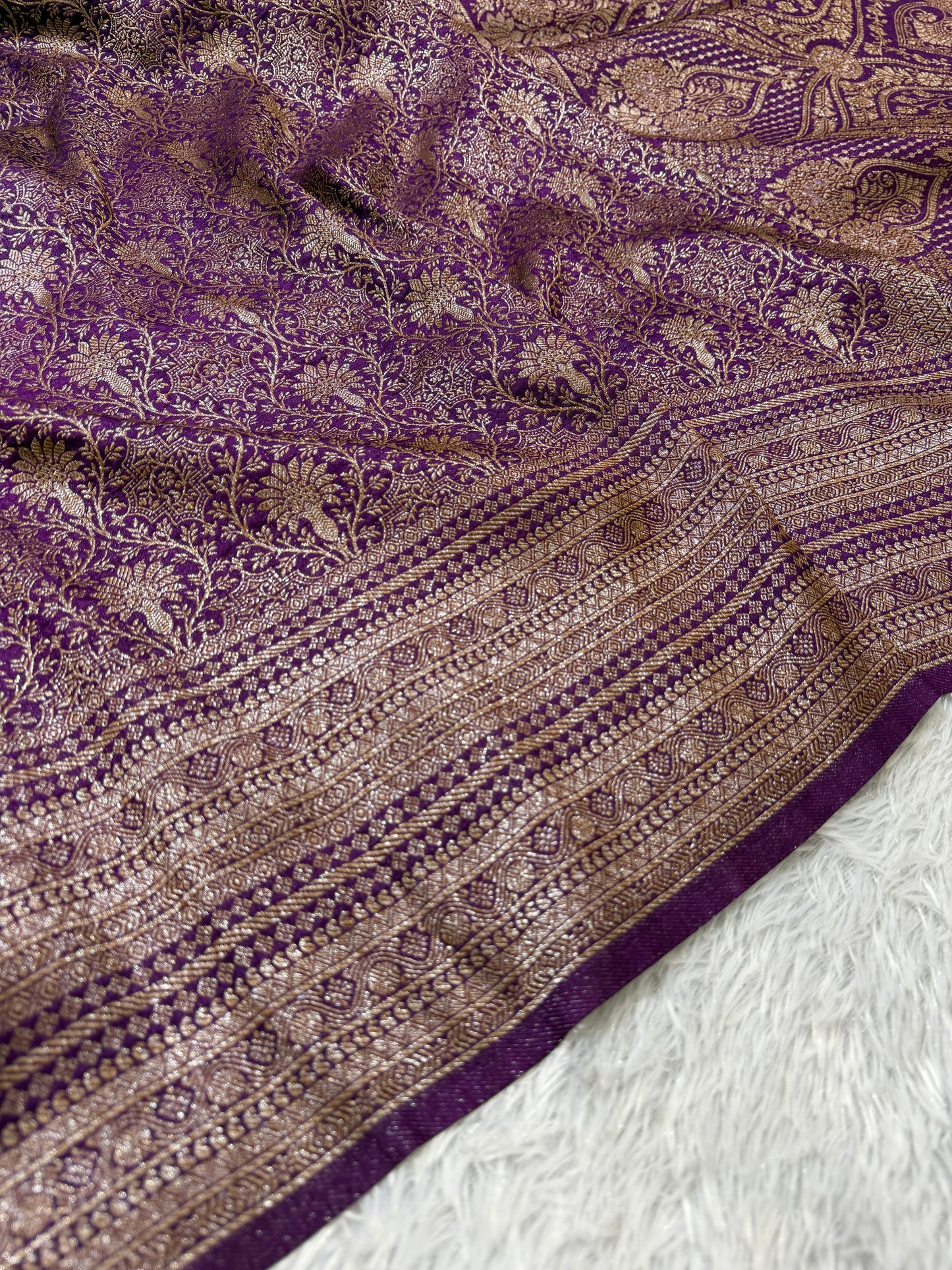 Purple Banarasi brocade katan silk saree BB101