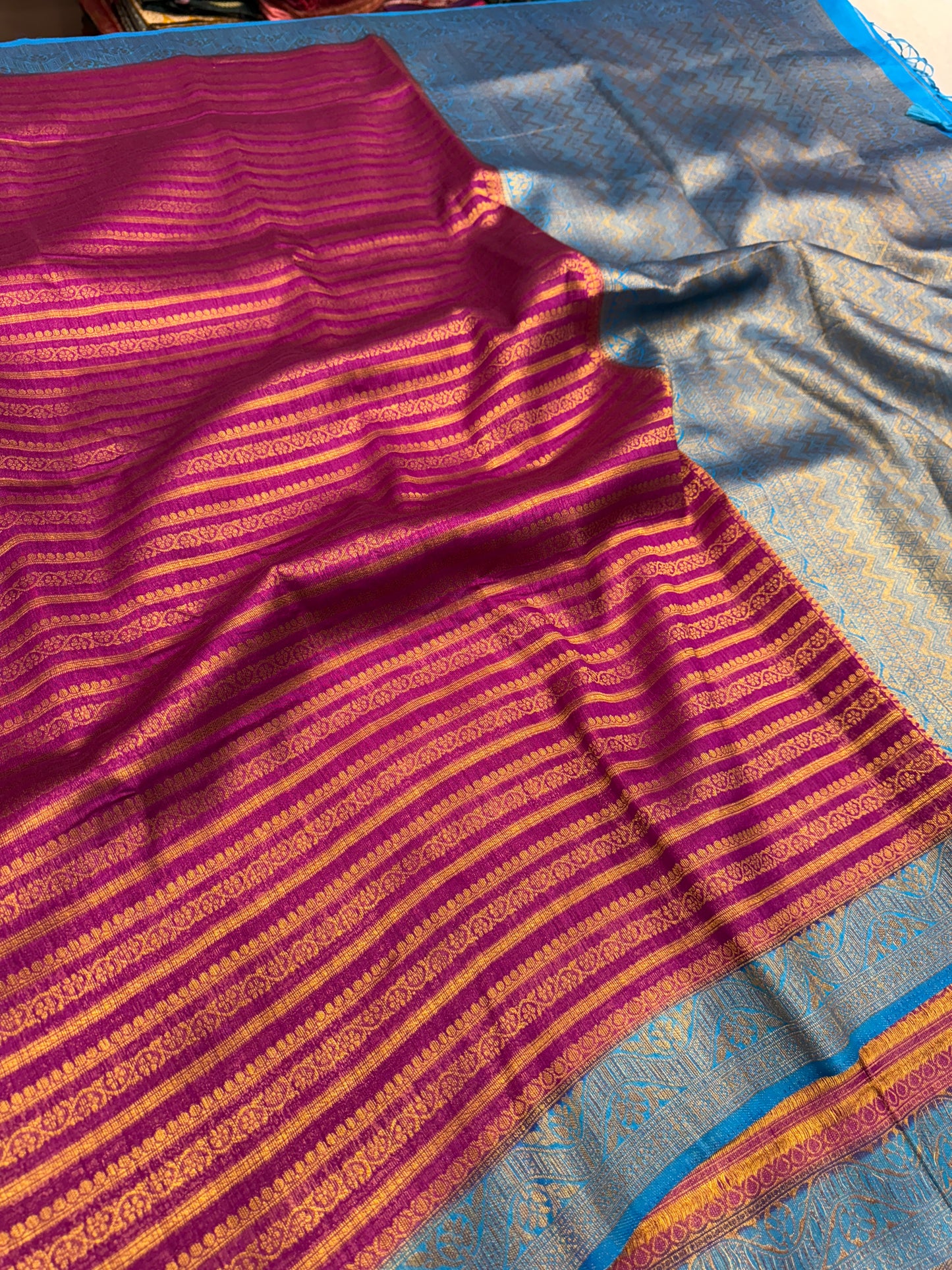 Banarasi mulberry cotton silk saree