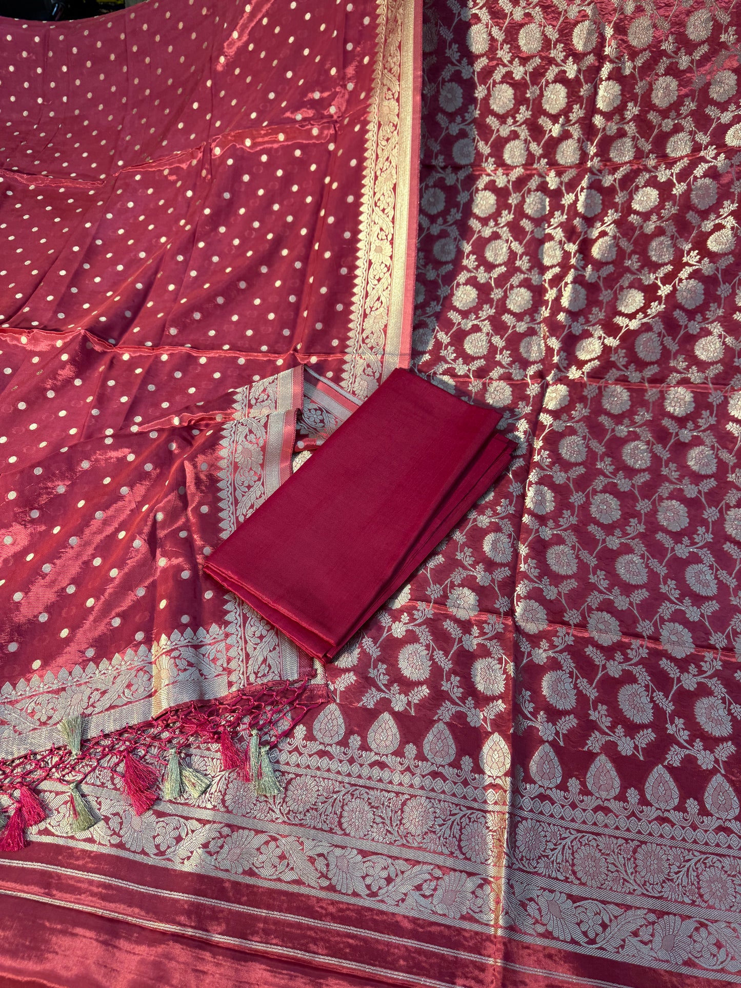 Banarasi katan suit with golden ZARI weaving KS102