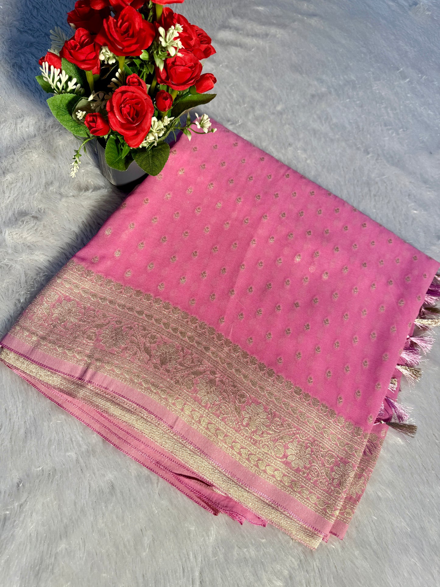 Banarasi pure viscos georgette silk saree VG102