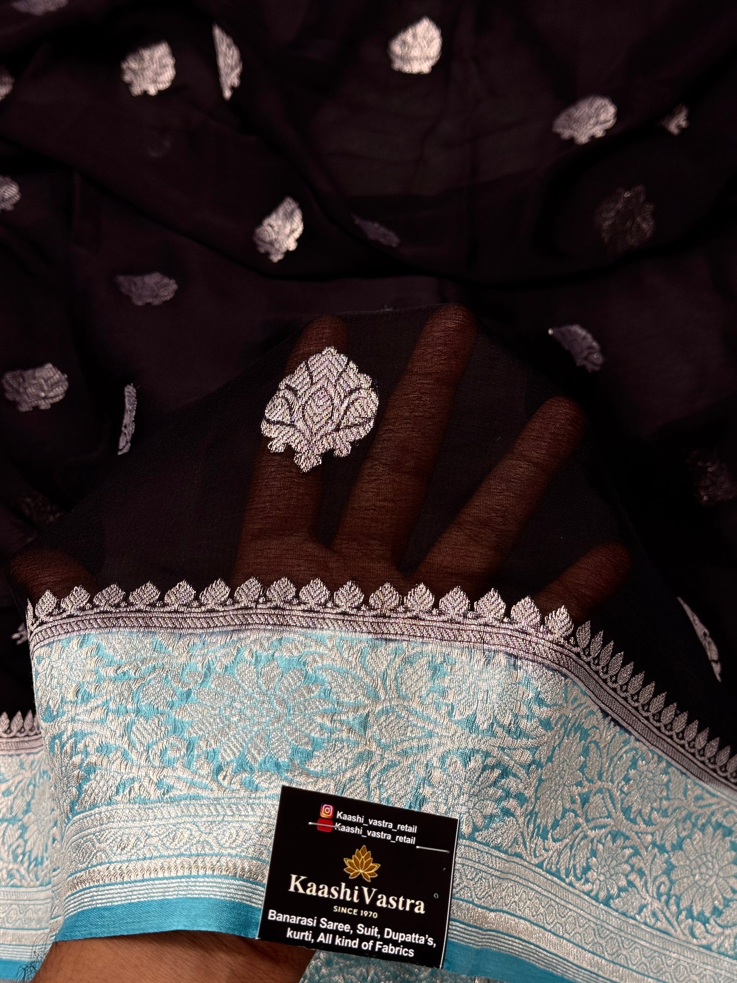 Banarasi hand woven khaddi chiffon silk saree