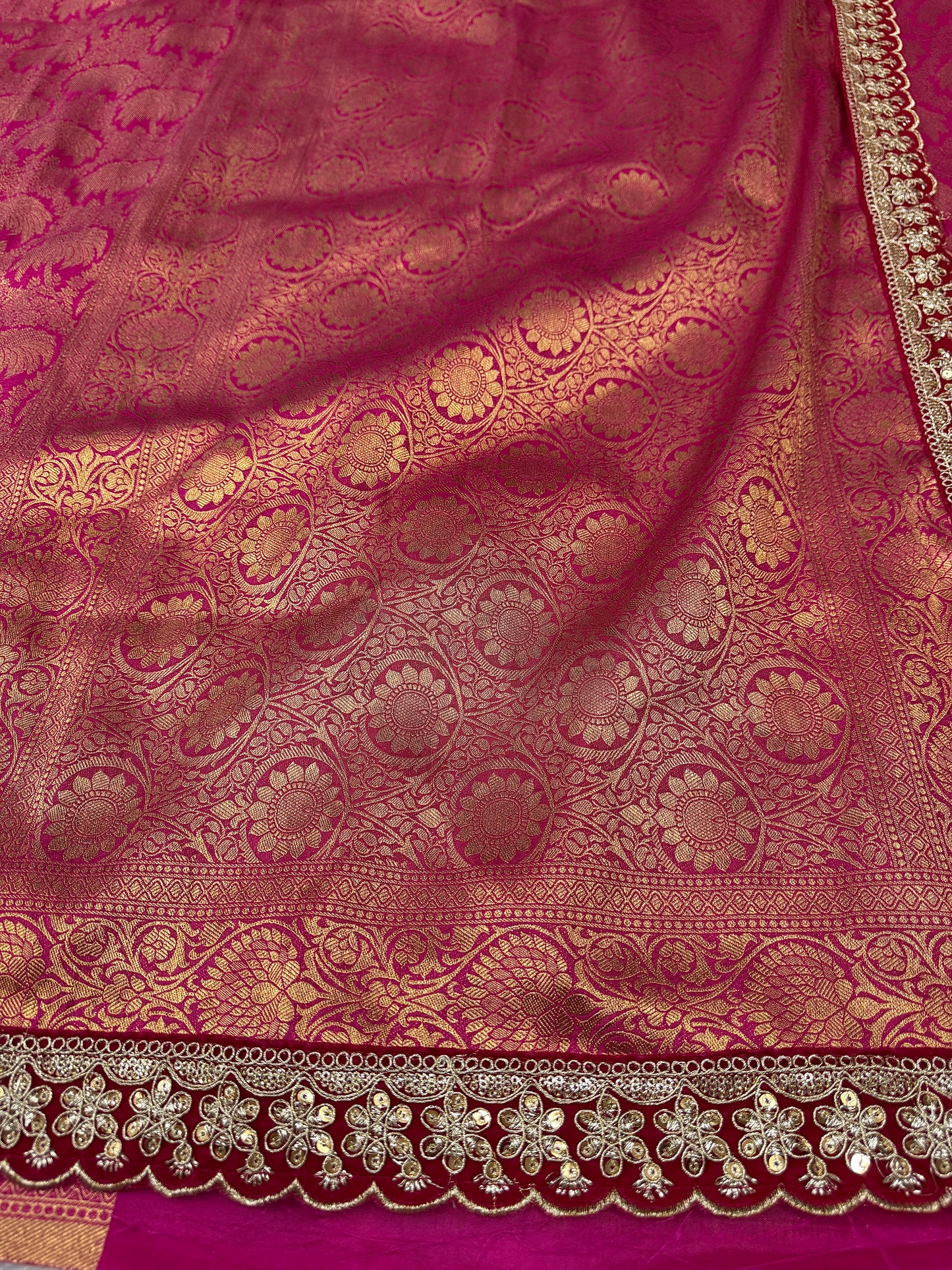 Pink Banarasi brocade katan silk saree BK101
