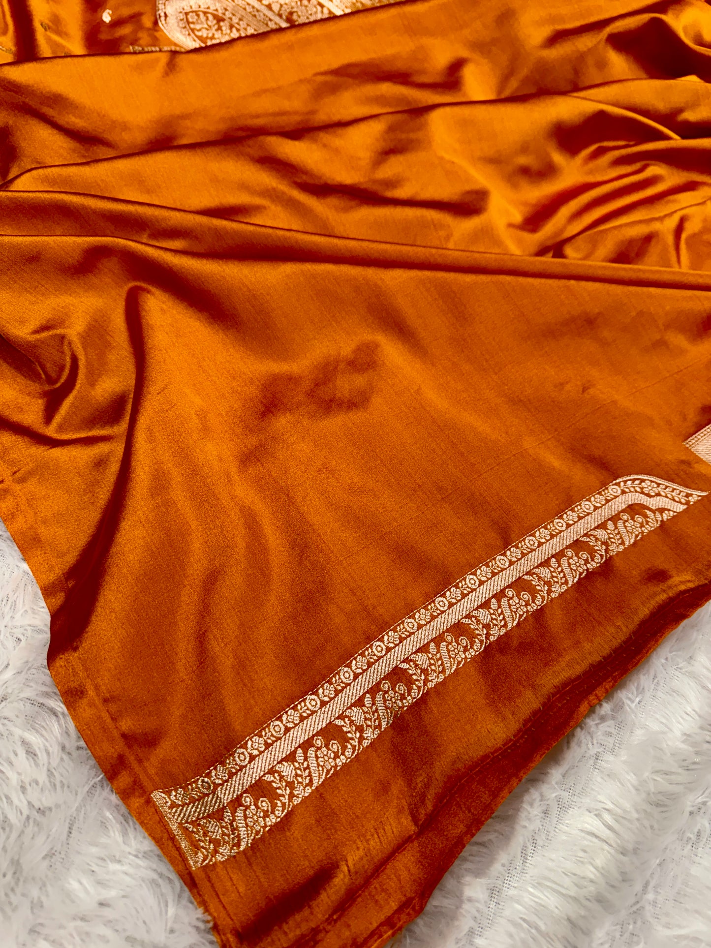 Mustard Banarasi Mashru katan silk saree MK189
