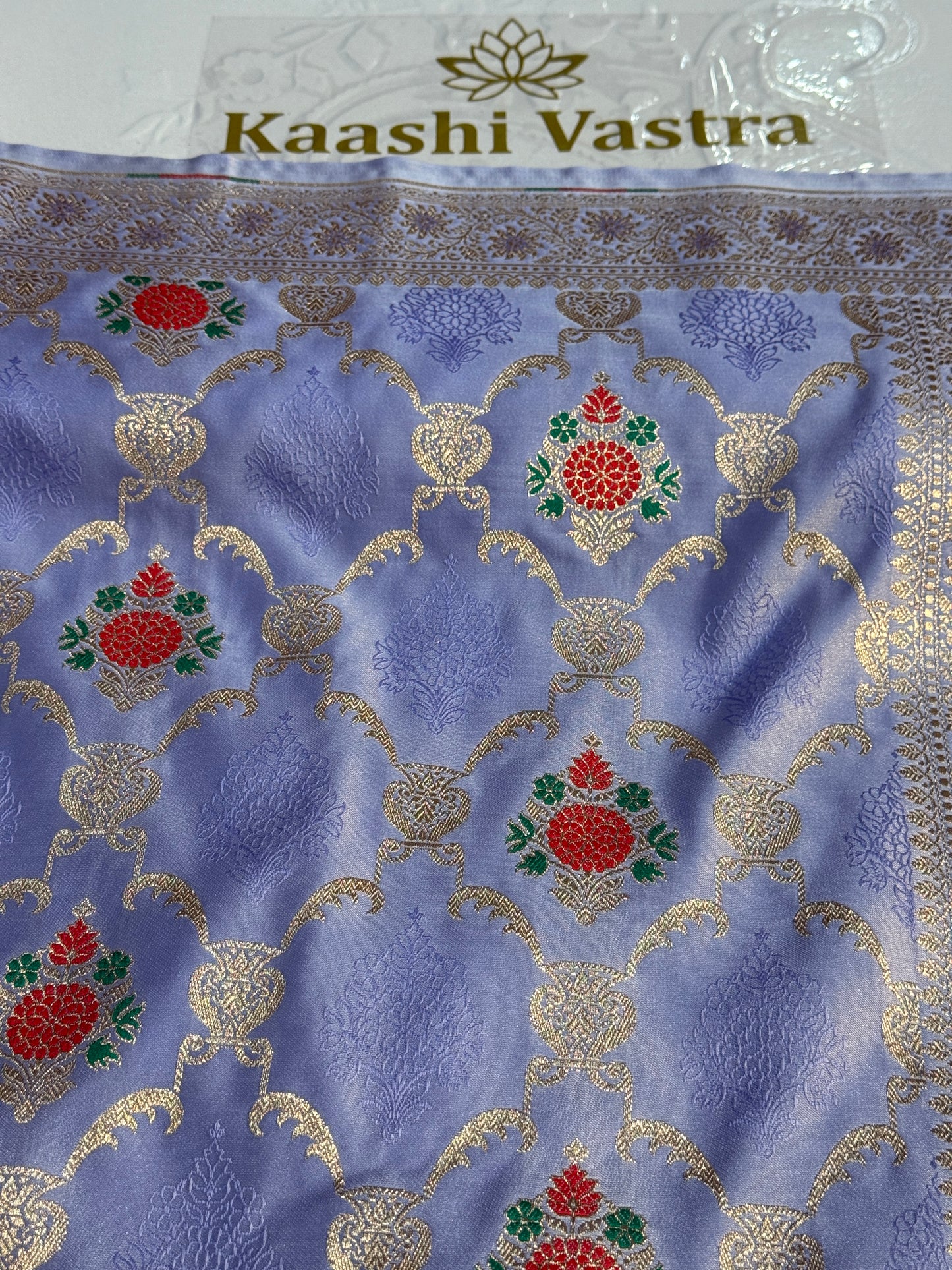 Lavender Banarasi Mashru katan silk saree MK160
