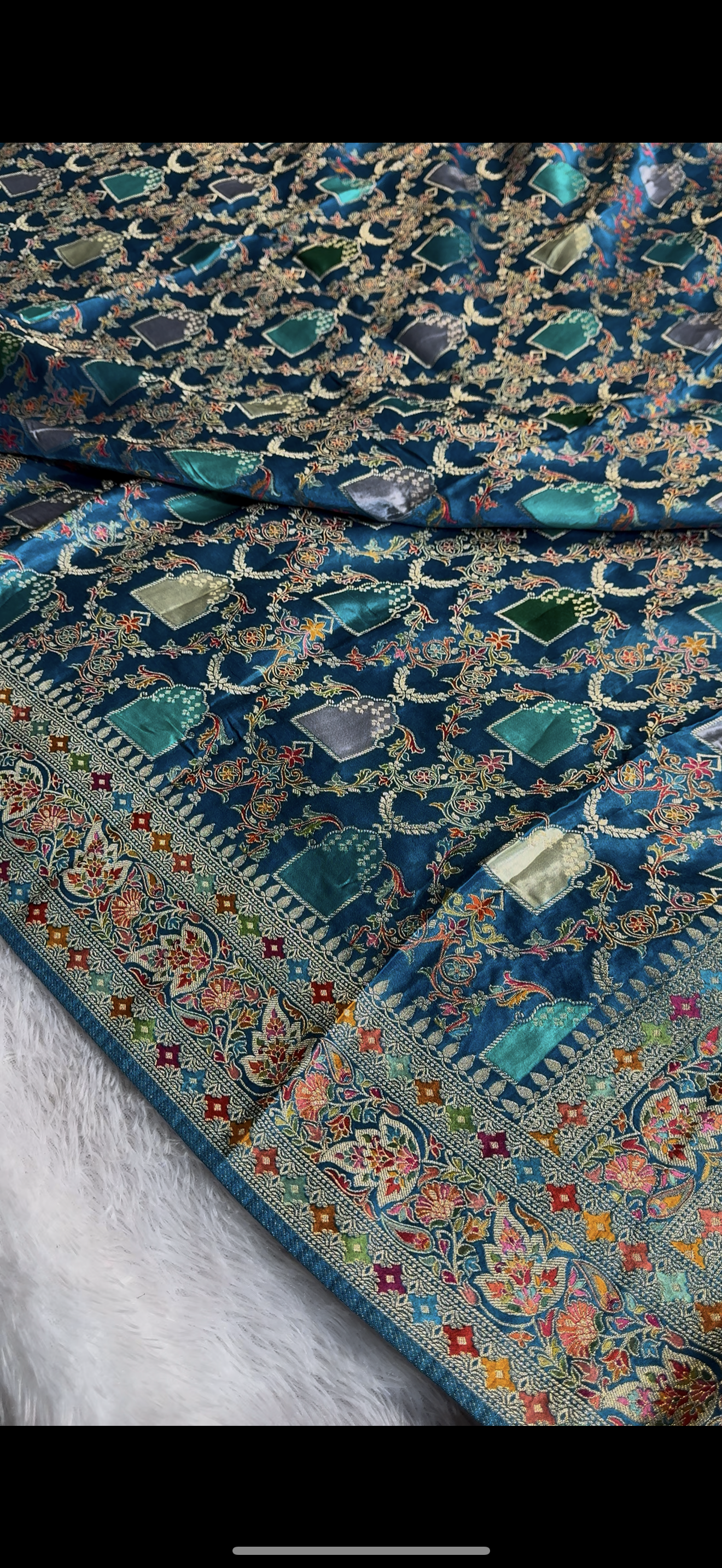 Banarasi pure soft satin pashmina silk saree