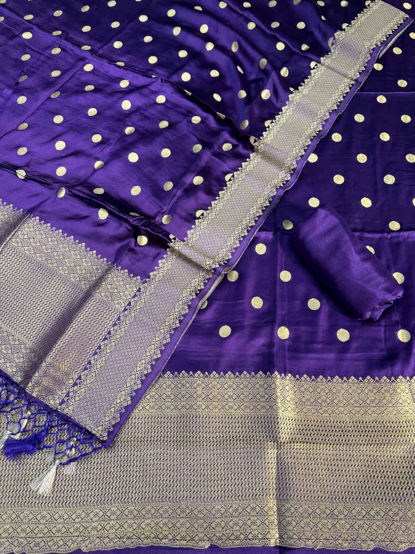Banarasi pure mudal satin suit dupatta and bottom MD101