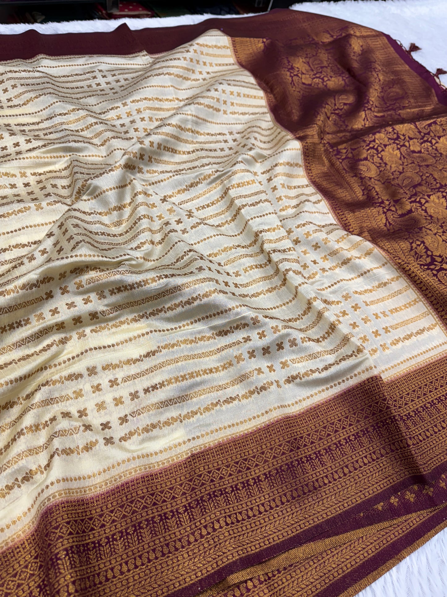 Banarasi mulberry cotton silk saree