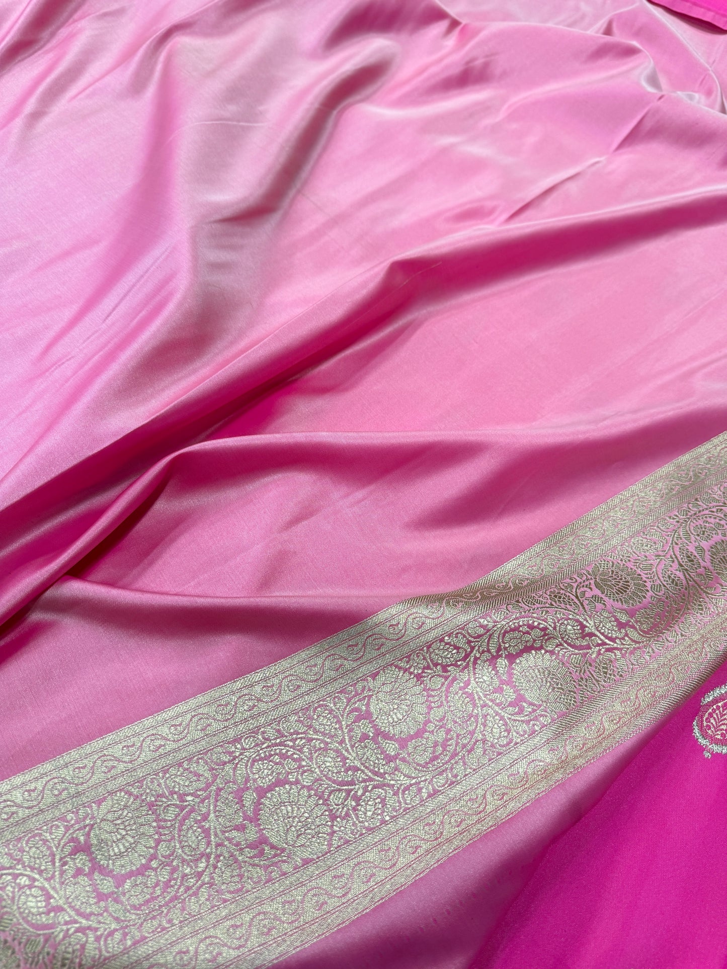 Pink premium Banarasi Mashru katan silk saree MK162