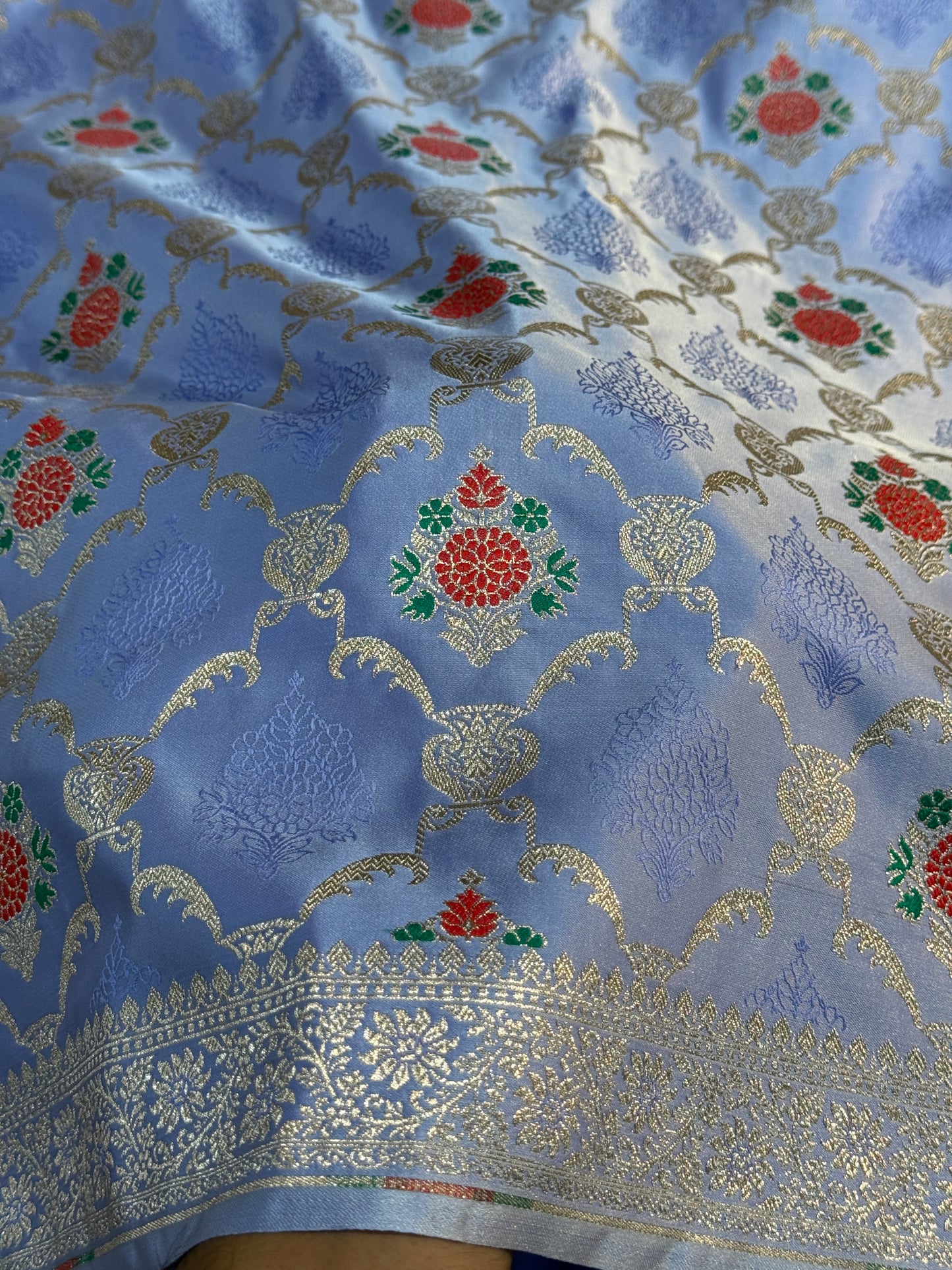 Lavender Banarasi Mashru katan silk saree MK160
