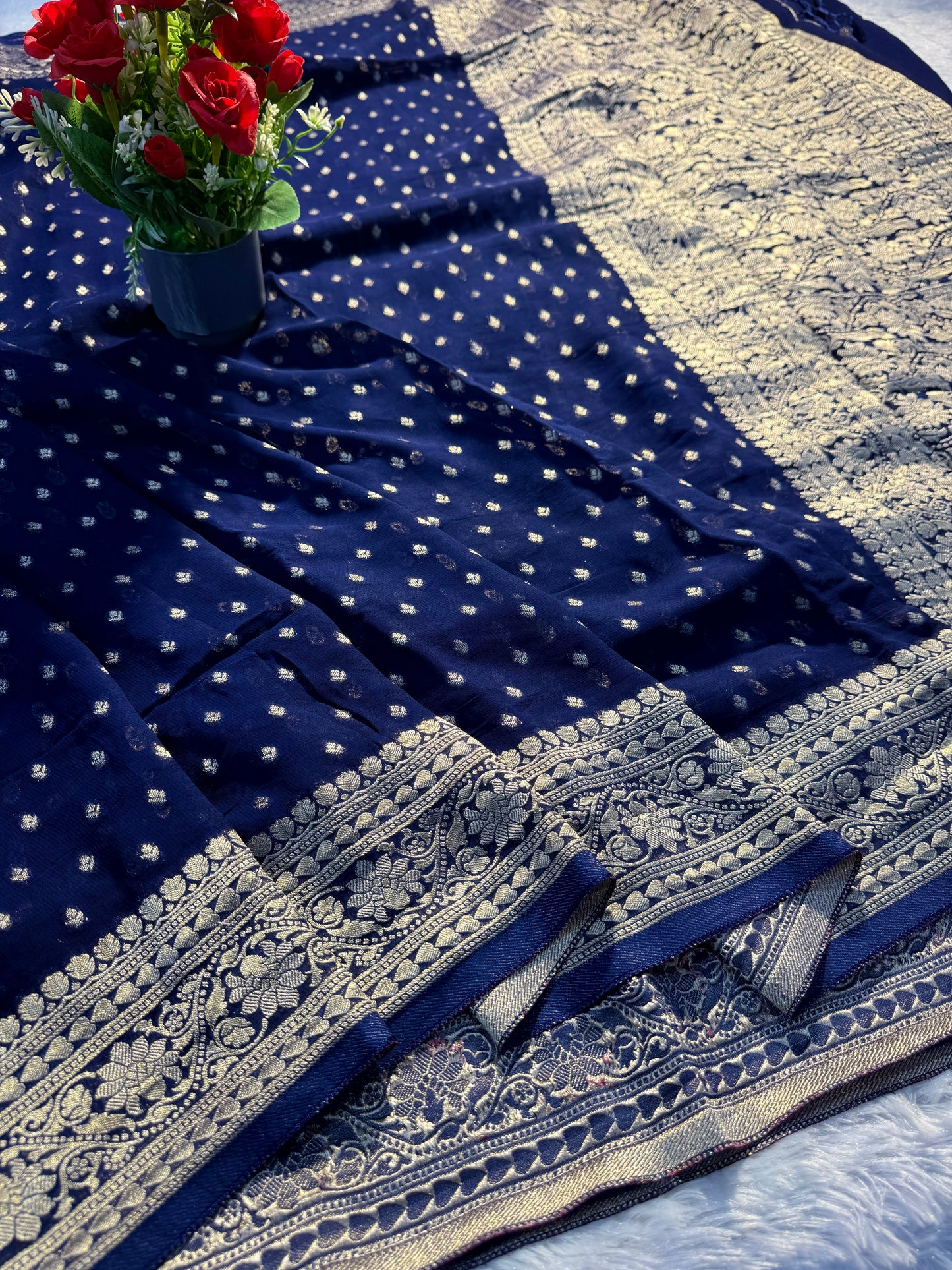 Banarasi pure viscos georgette silk saree VG102