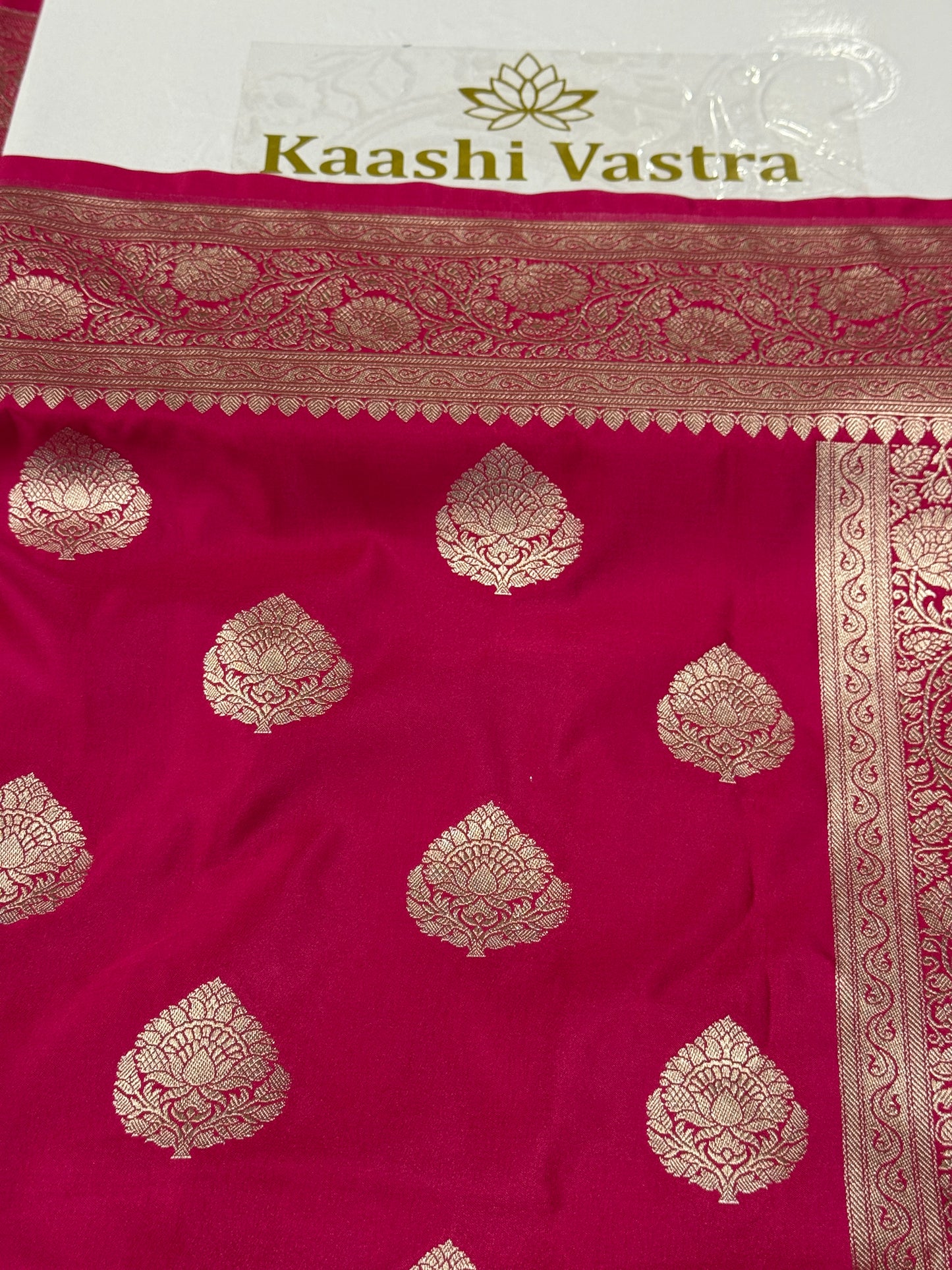Rani pink premium Banarasi Mashru katan silk saree MK161