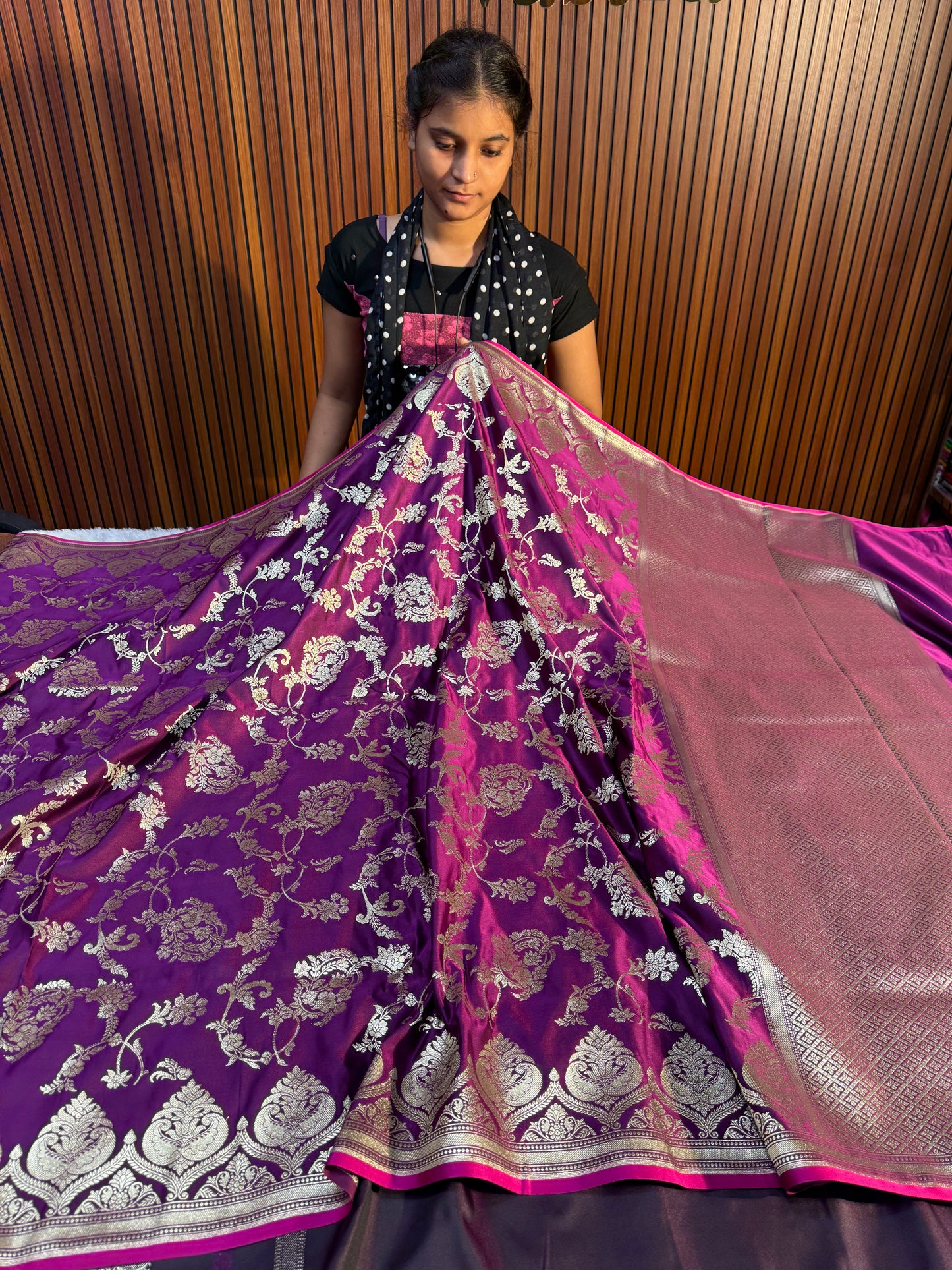 Banarasi Mashru satin silk saree MS117
