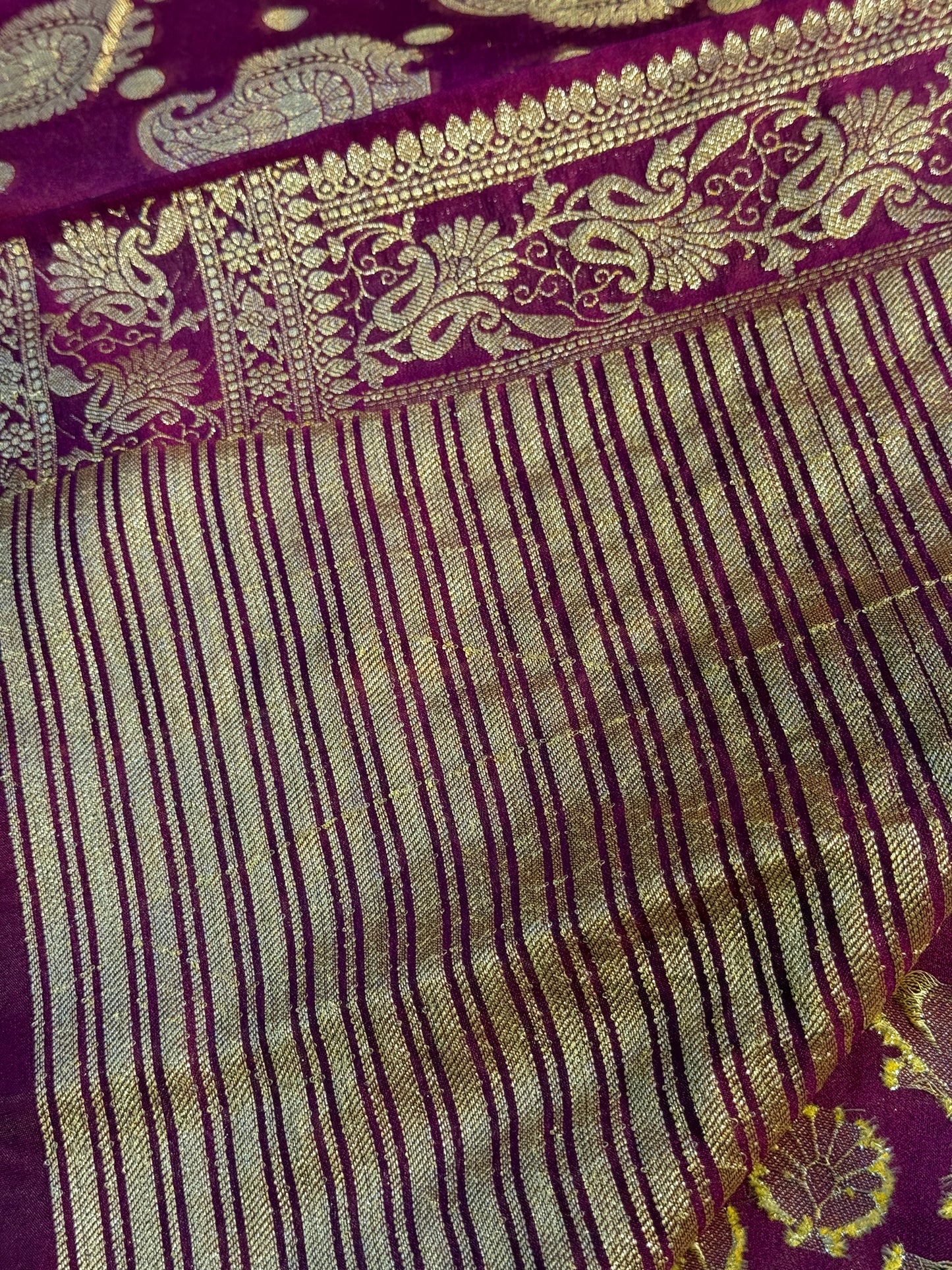 Purple Banarasi georgette silk saree RB107