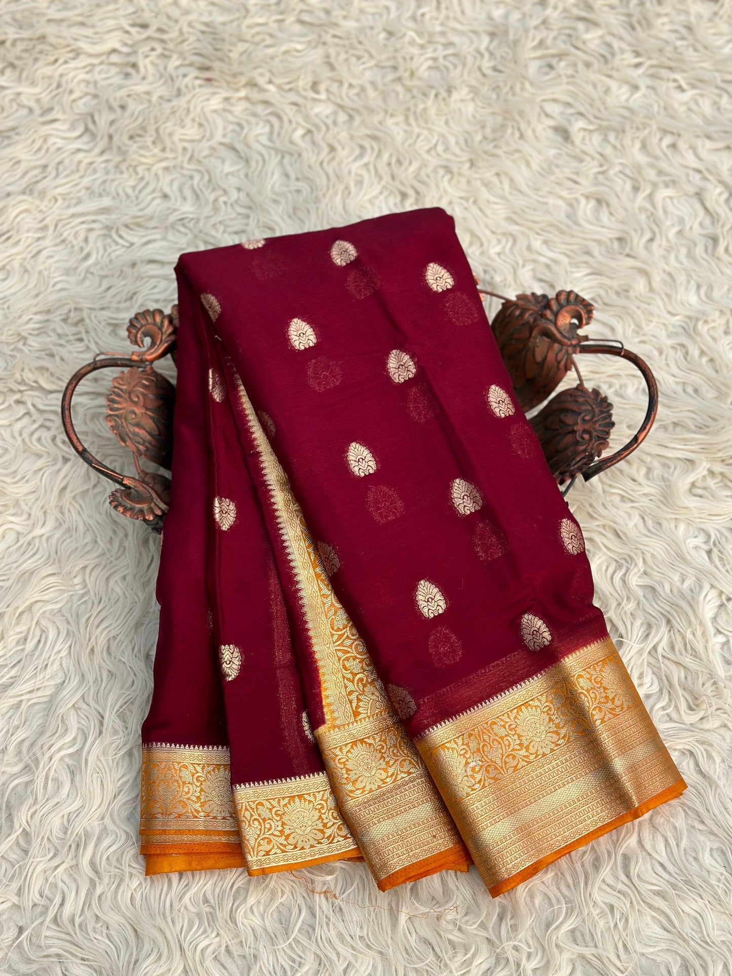 Banarasi chinon silk saree