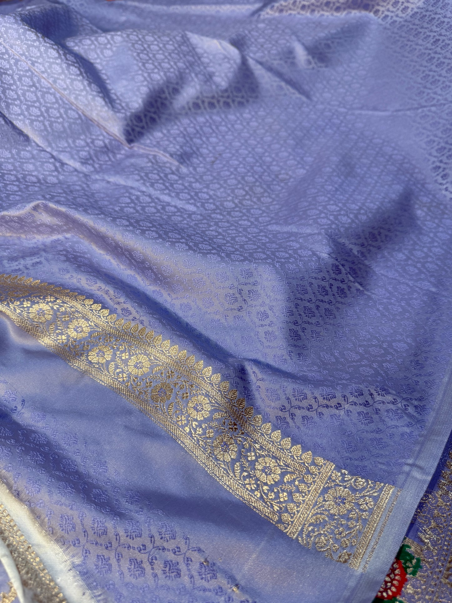 Lavender Banarasi Mashru katan silk saree MK160