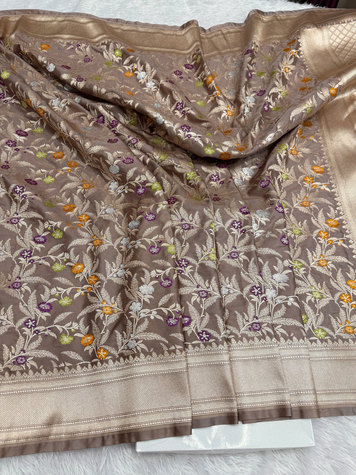 Premium tilfi mina Banarasi Mashru katan silk saree MK184