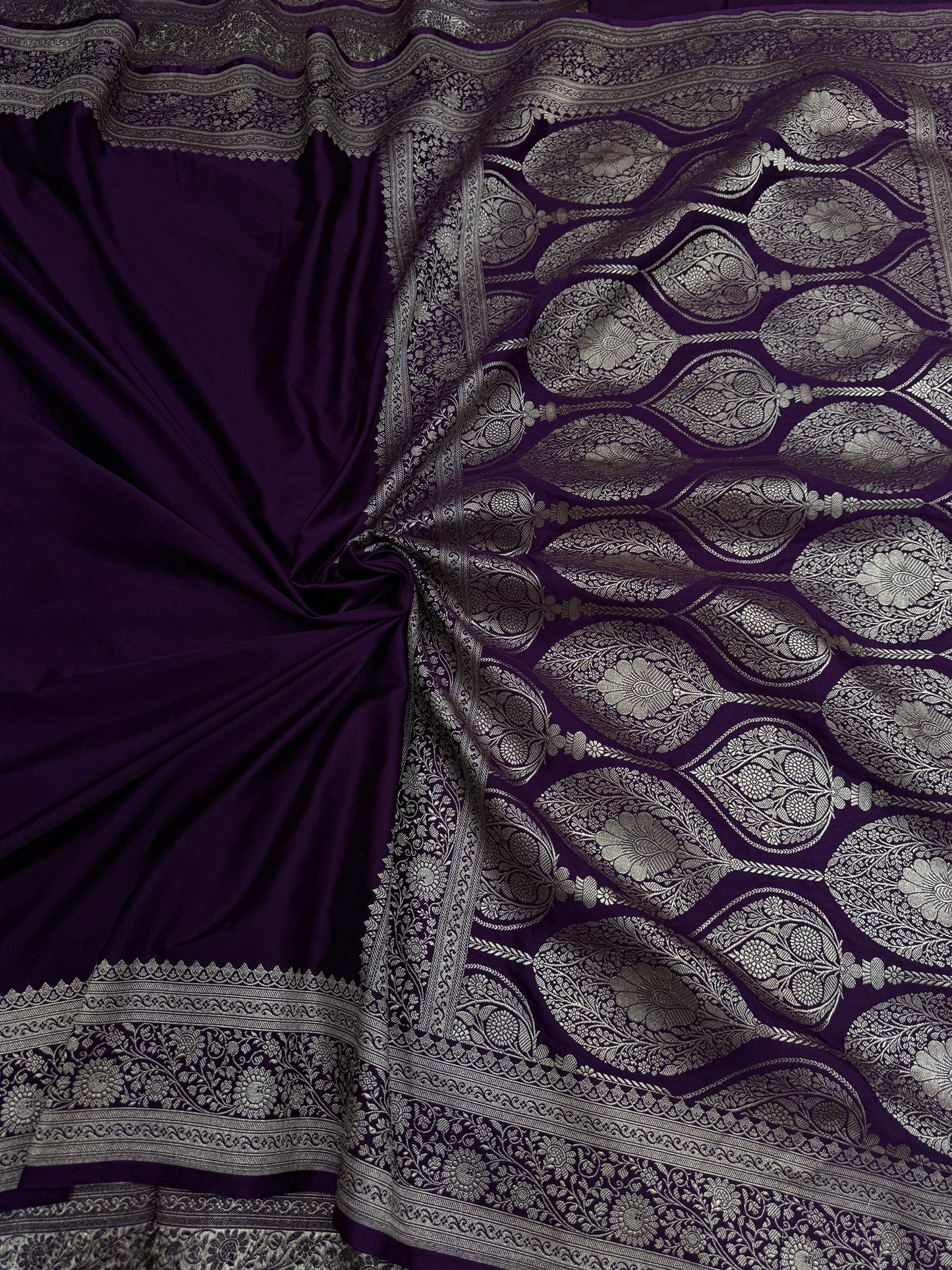Purple premium Banarasi Mashru katan silk saree MK167