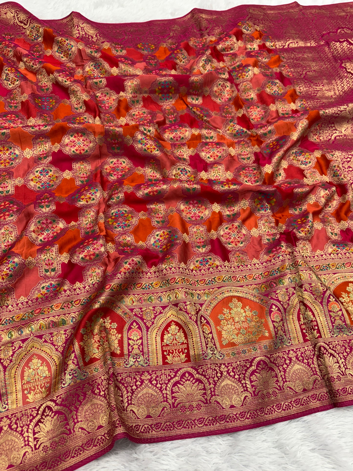 Banarasi pure satin pashmina silk saree DS103