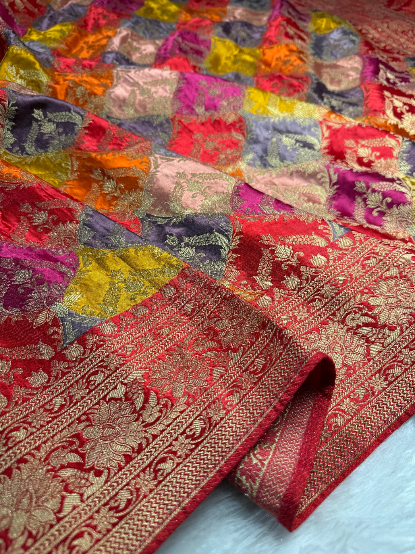 Banarasi pure soft satin pashmina silk saree DS106