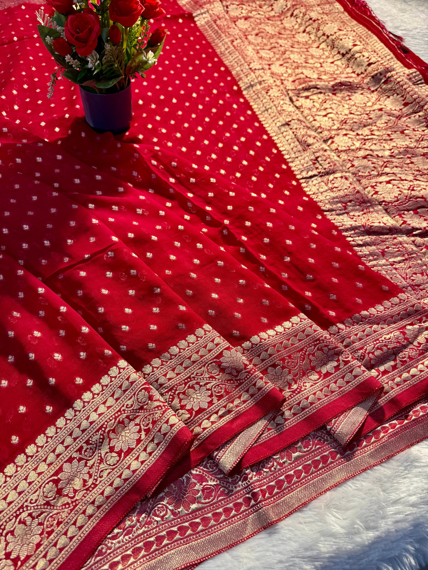 Banarasi pure viscos georgette silk saree VG102