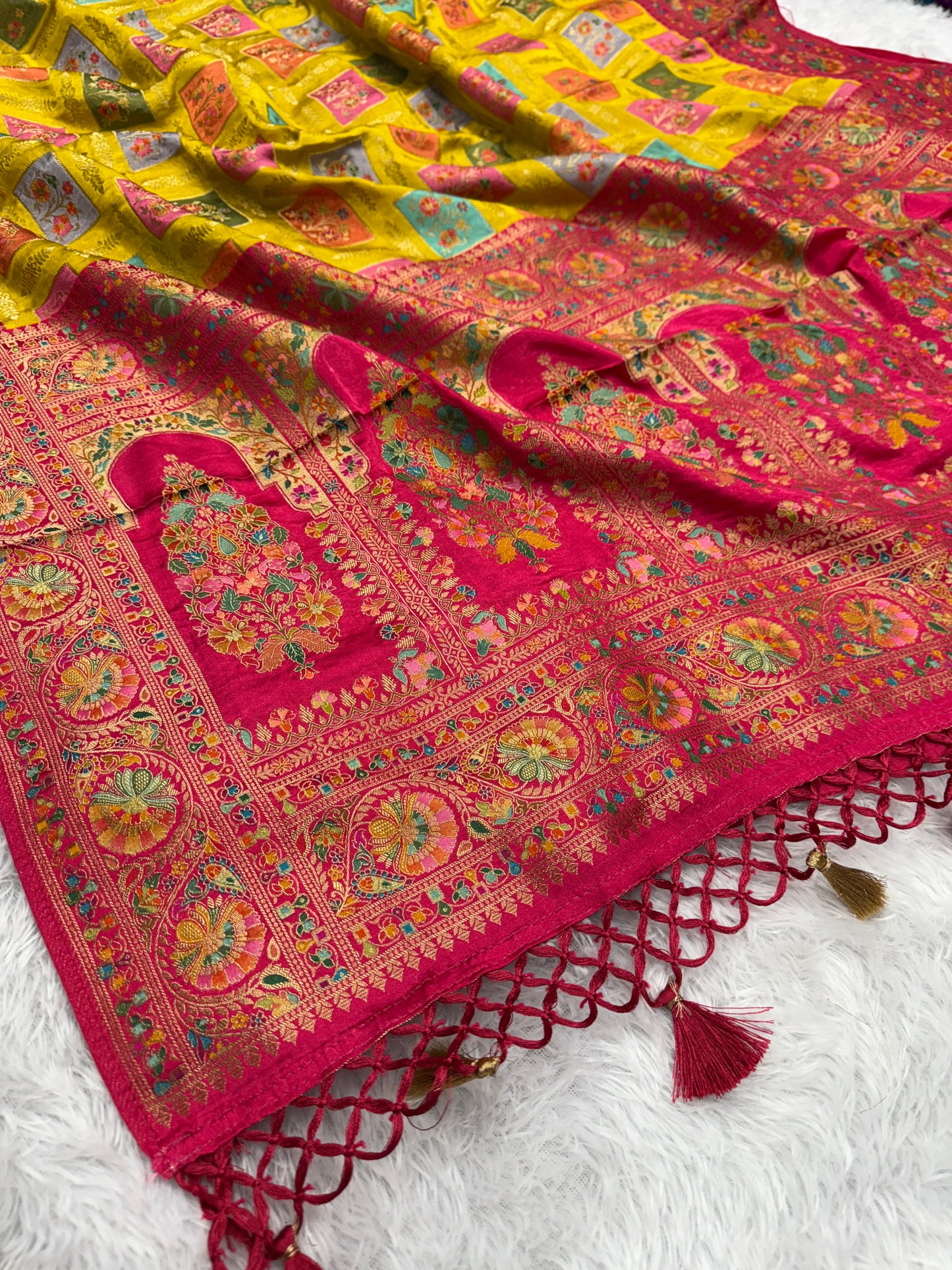 Banarasi pure satin pashmina silk saree DS105