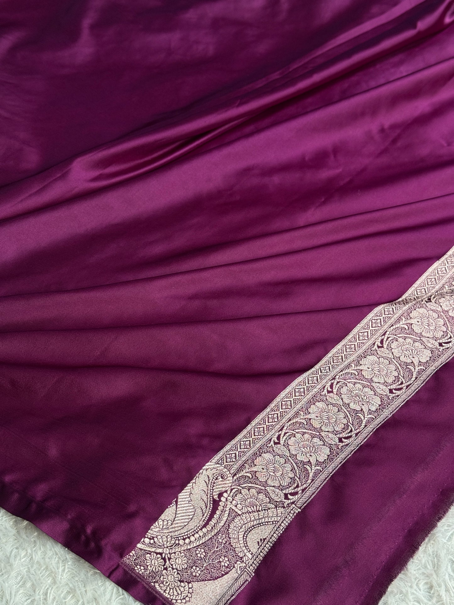 Majanta colour premium Banarasi Mashru katan silk saree MK227