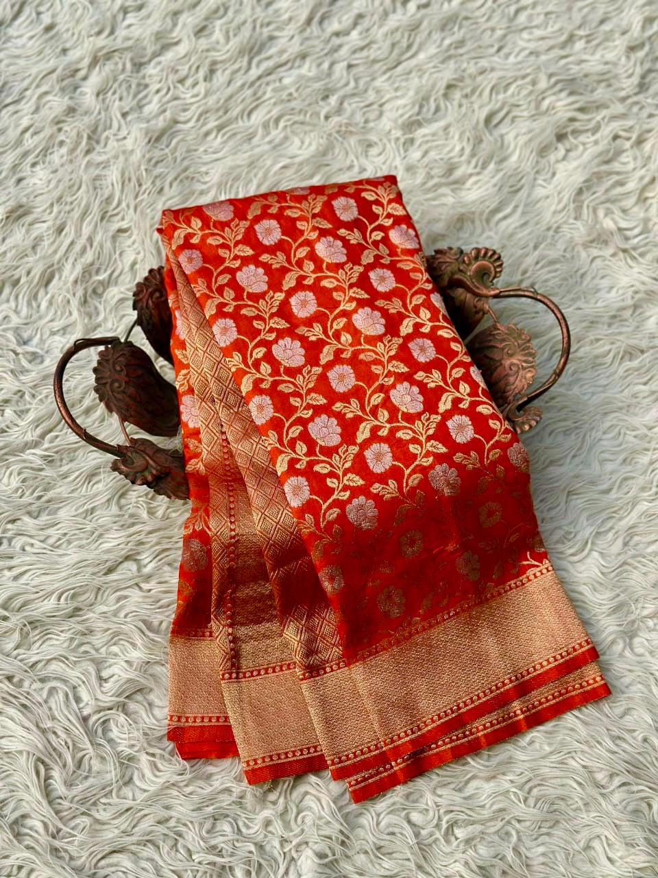 Banarasi crep georgette silk saree CR114