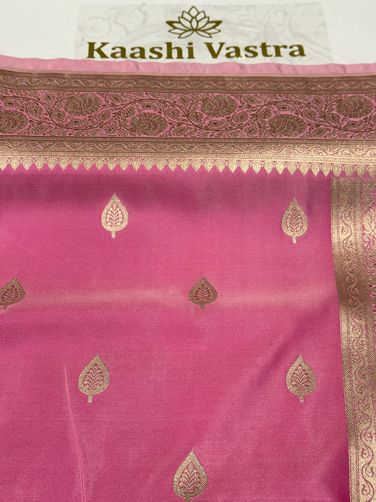 Pink premium Banarasi Mashru katan silk saree MK162