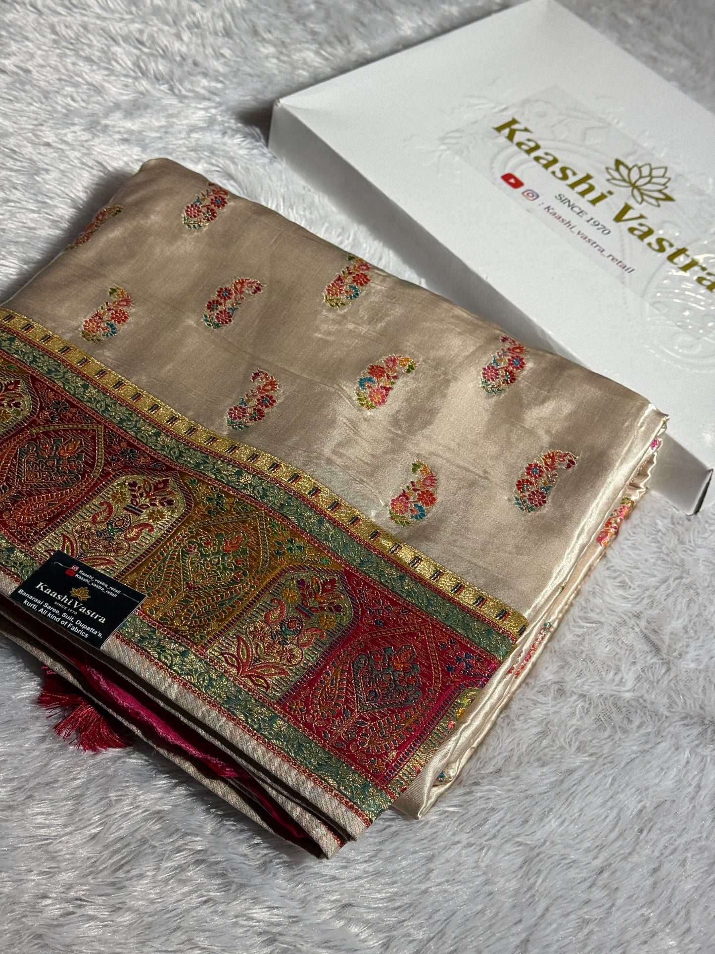 Banarasi pure satin pashmina silk saree PM104