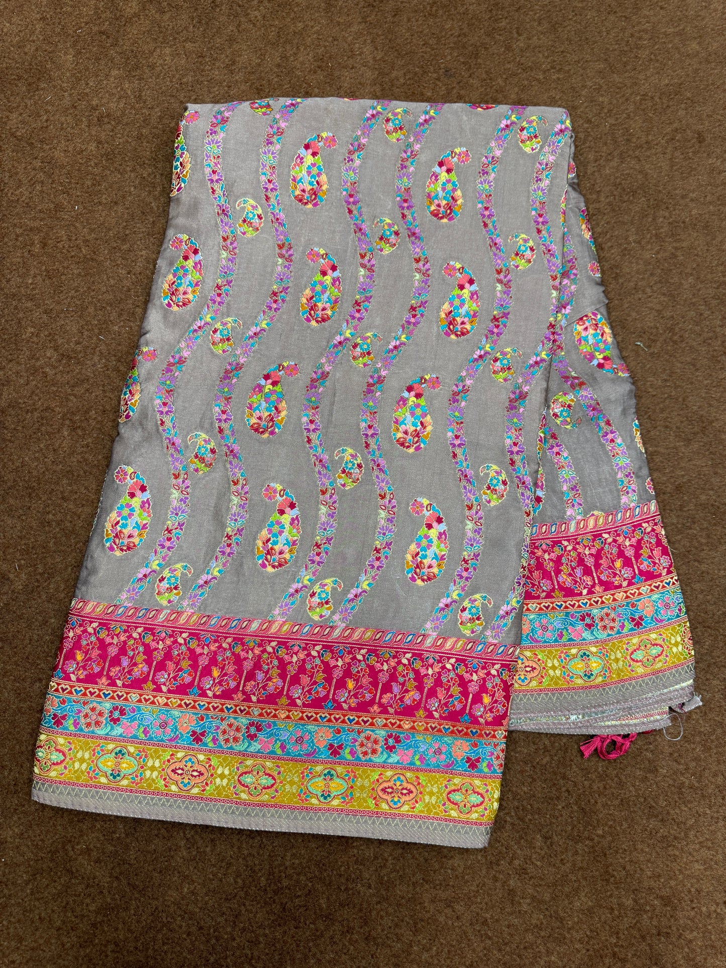 PASHMINA SILK SAREE WITH POSITION PRINT PM103