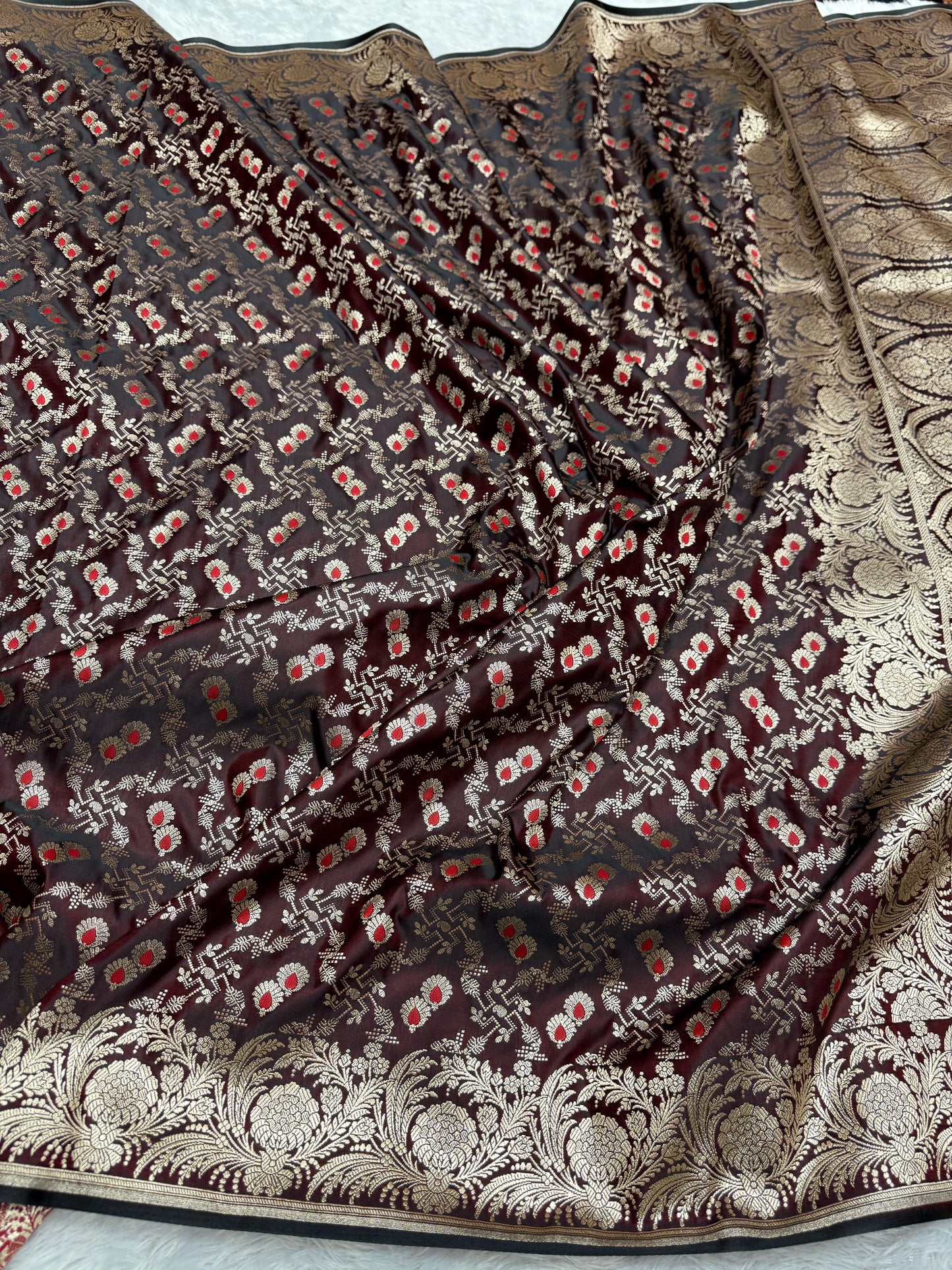 Premium Banarasi Mashru satin silk saree MS120