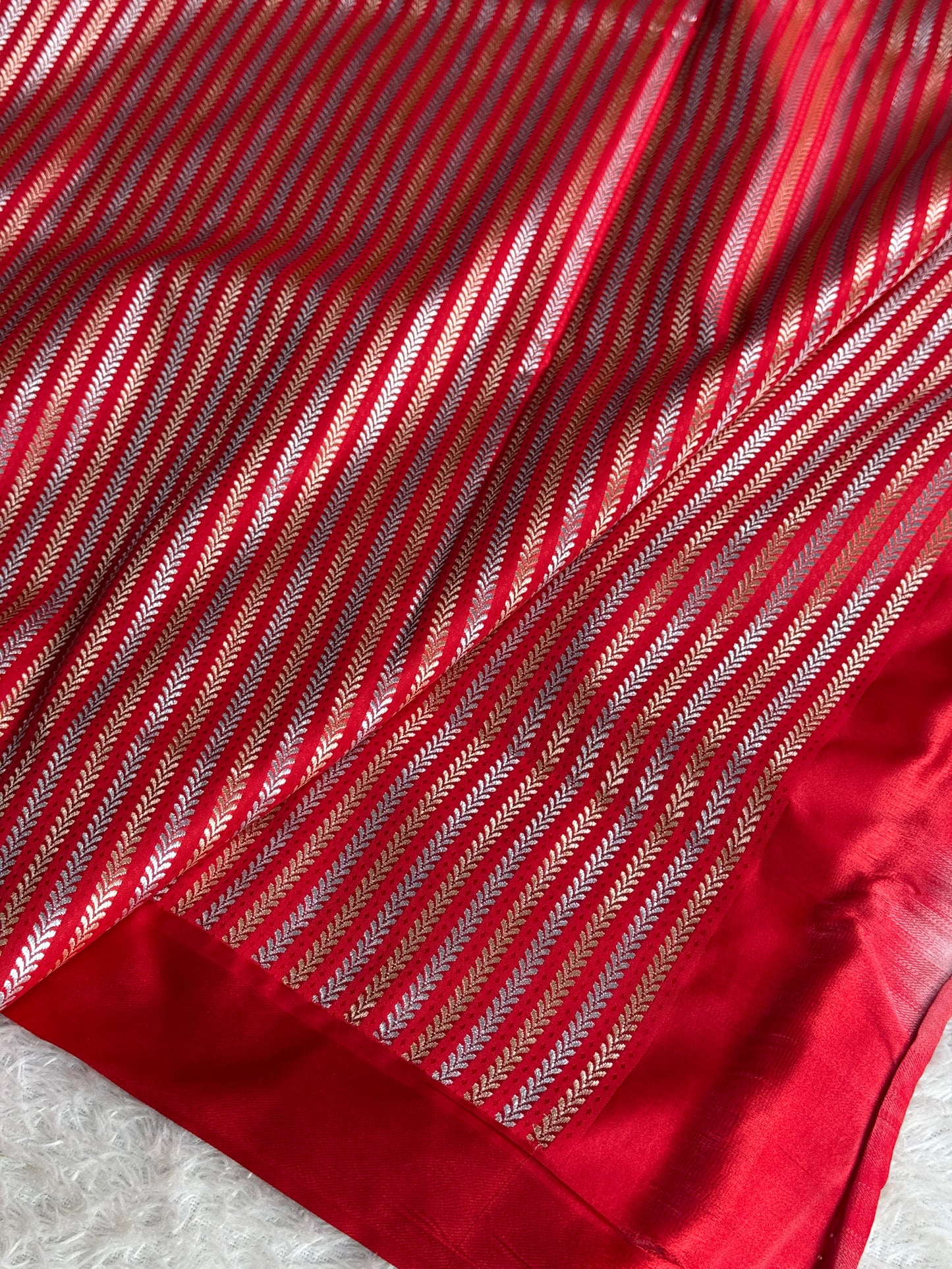 Pink with red premium Banarasi Mashru katan silk saree MK283