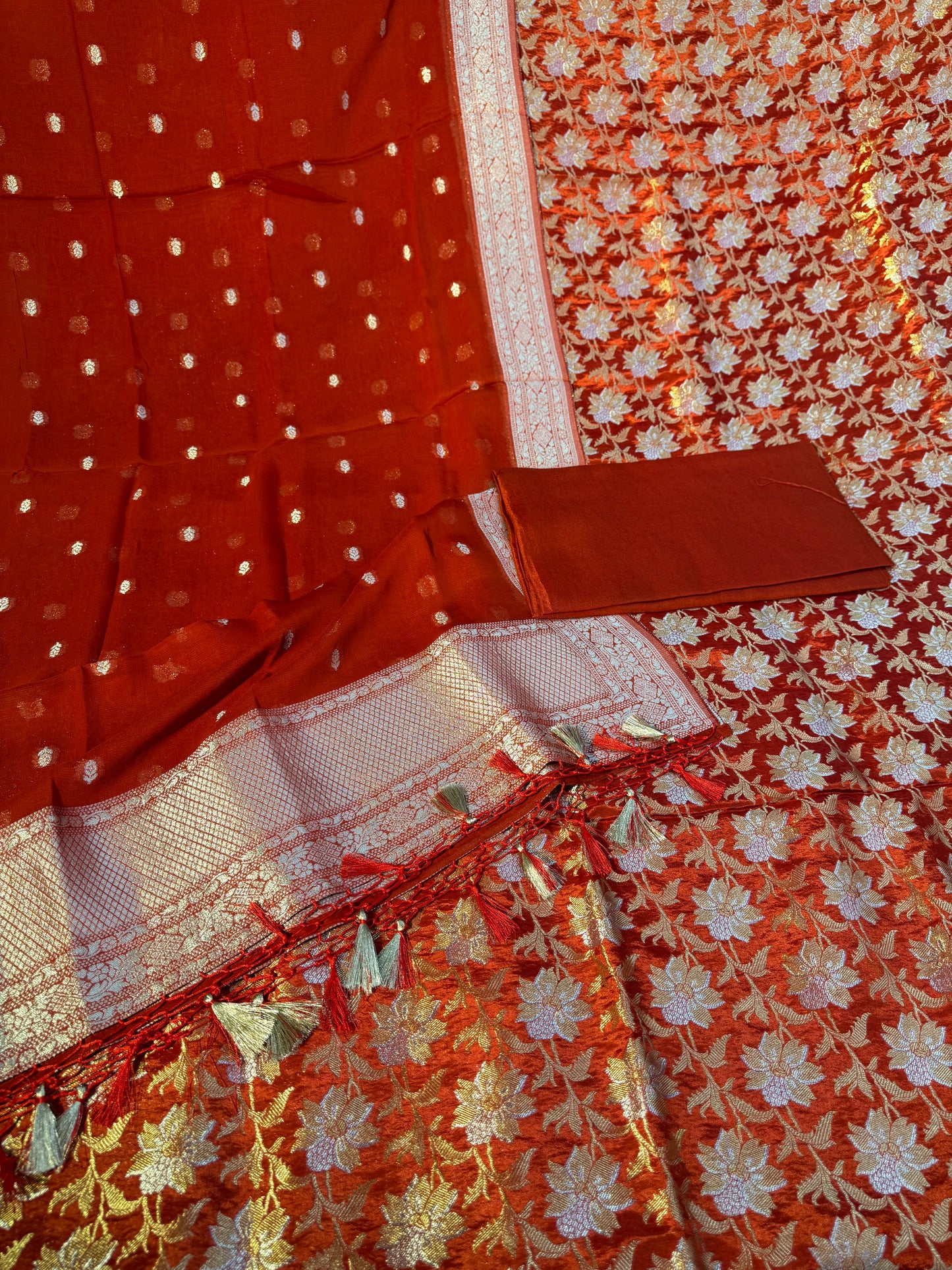 Banarasi katan suit dupatta and bottom SK101