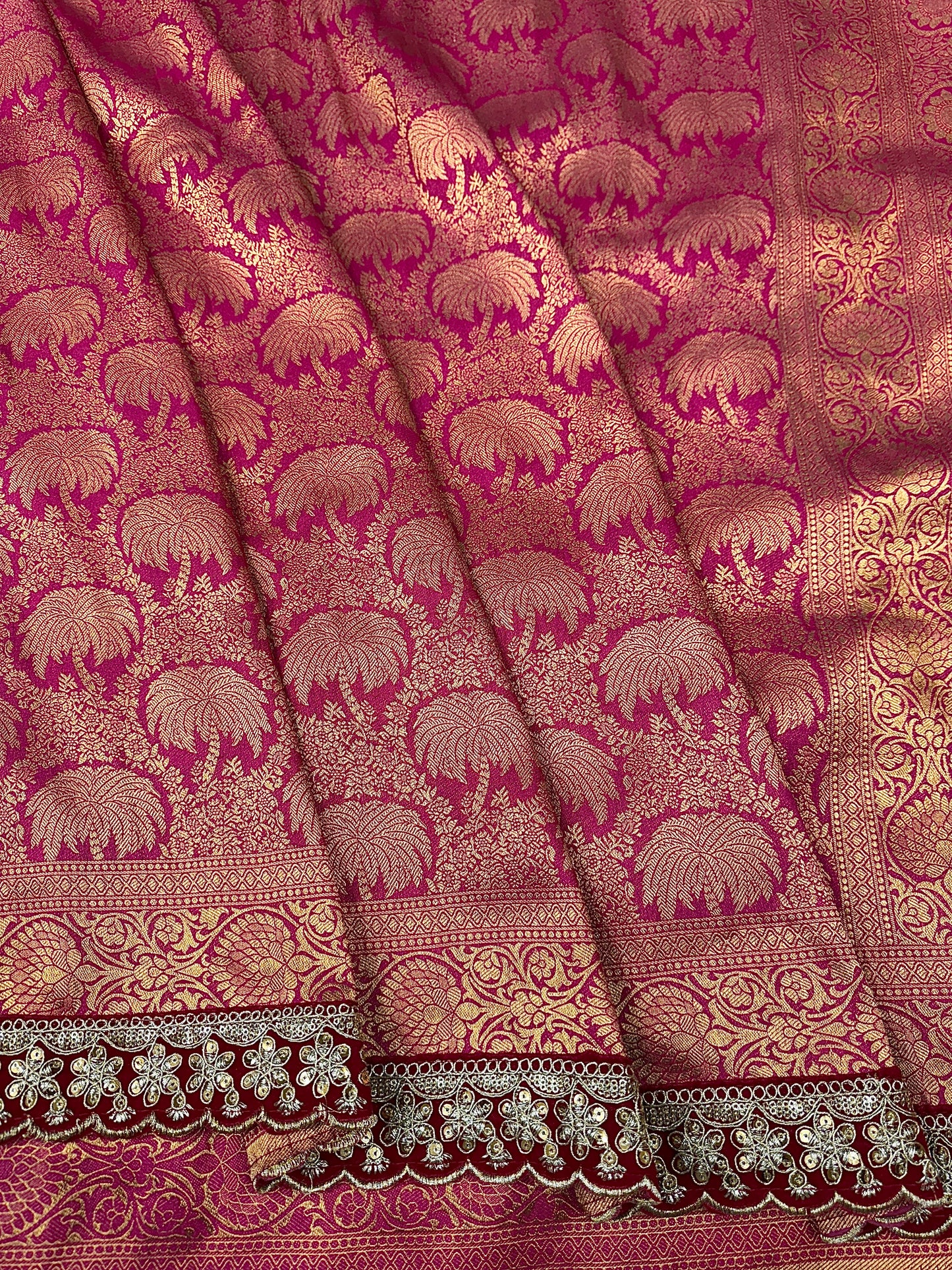Pink Banarasi brocade katan silk saree BK101