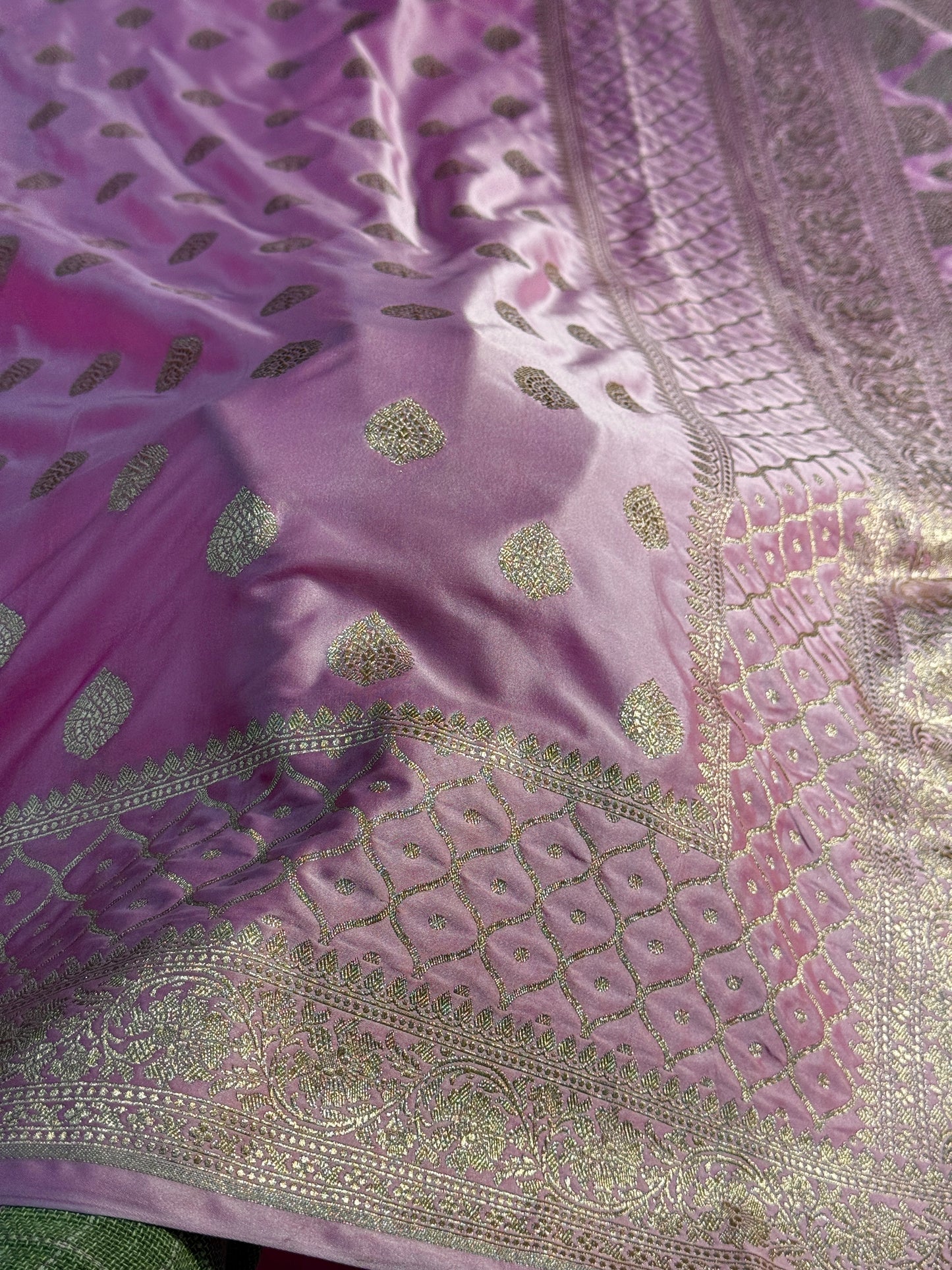 Pink Banarasi Mashru katan silk saree MK157