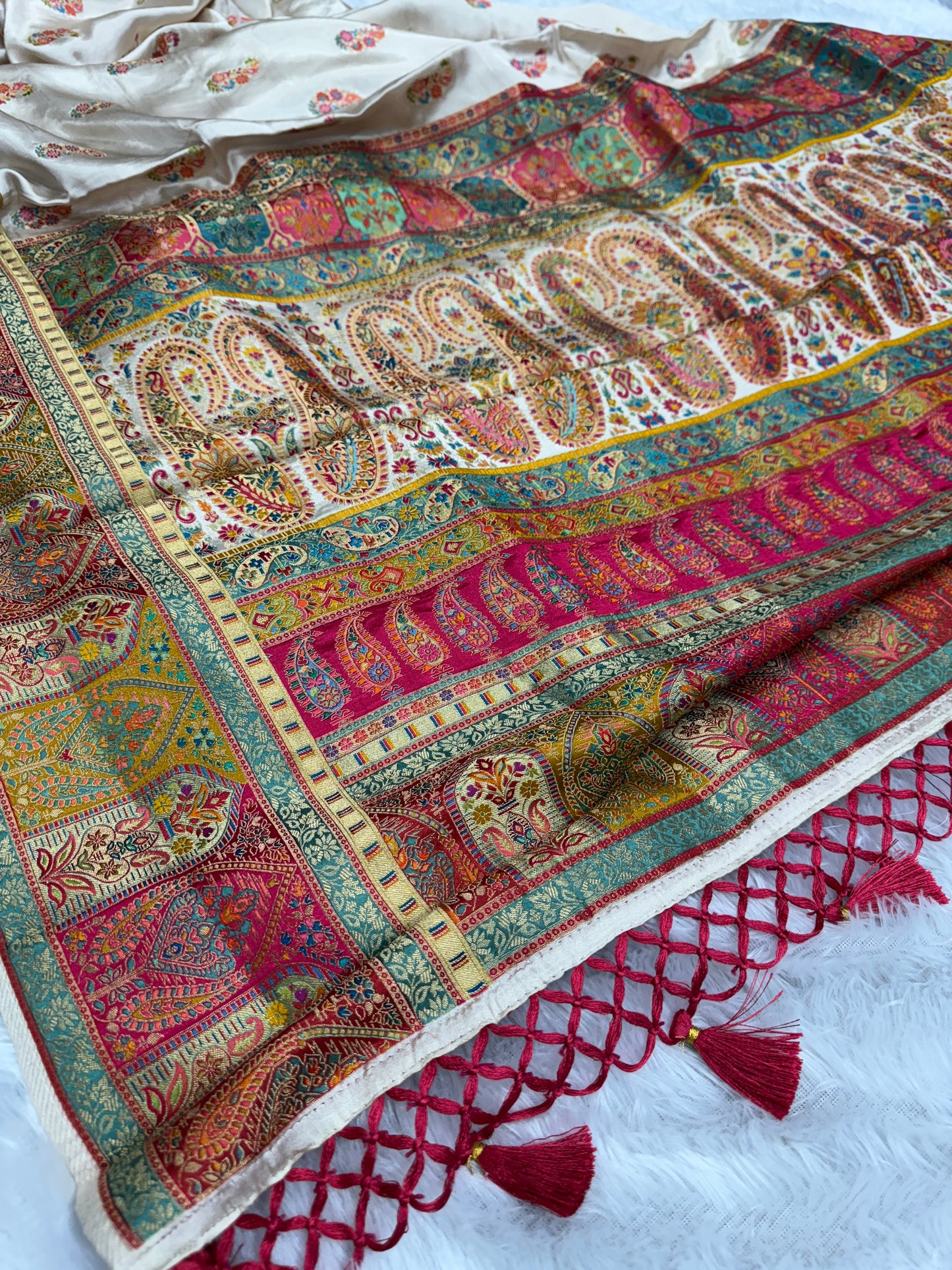 Banarasi pure satin pashmina silk saree PM104