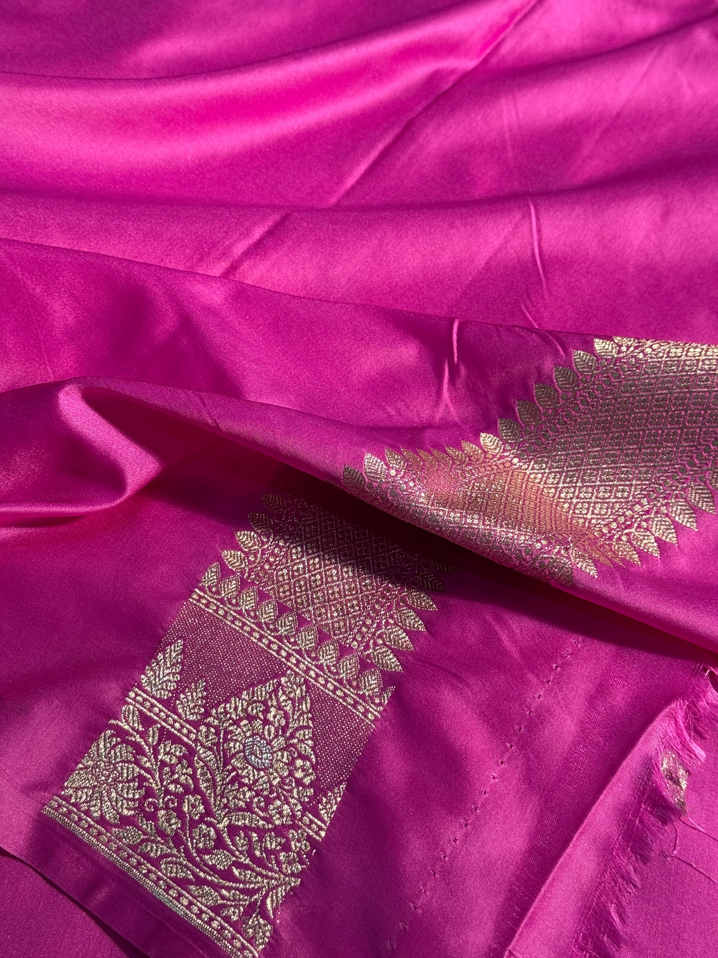 Baby pink Banarasi Mashru katan silk saree MK169