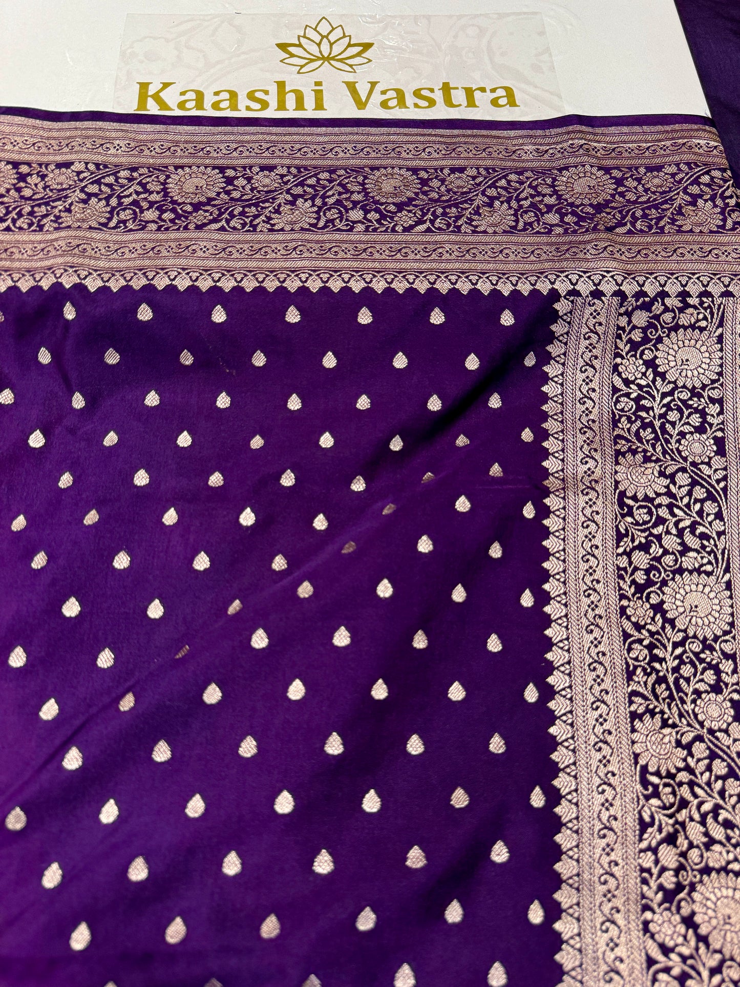 Purple Banarasi Mashru katan silk saree MK159