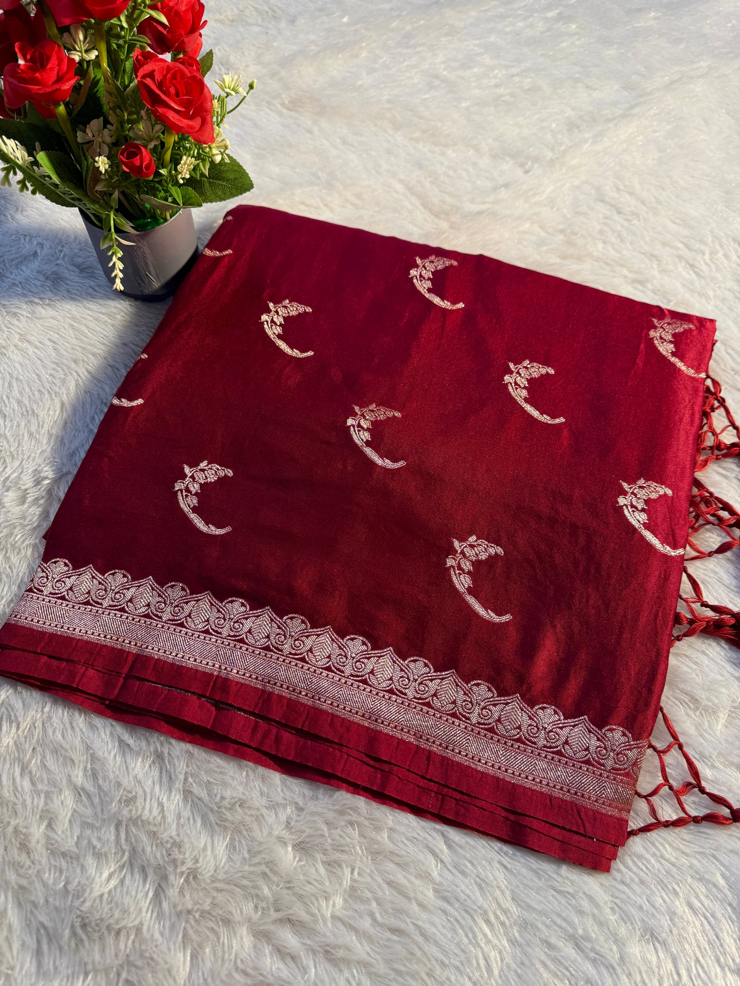 Banarasi Mashru satin silk saree MS117