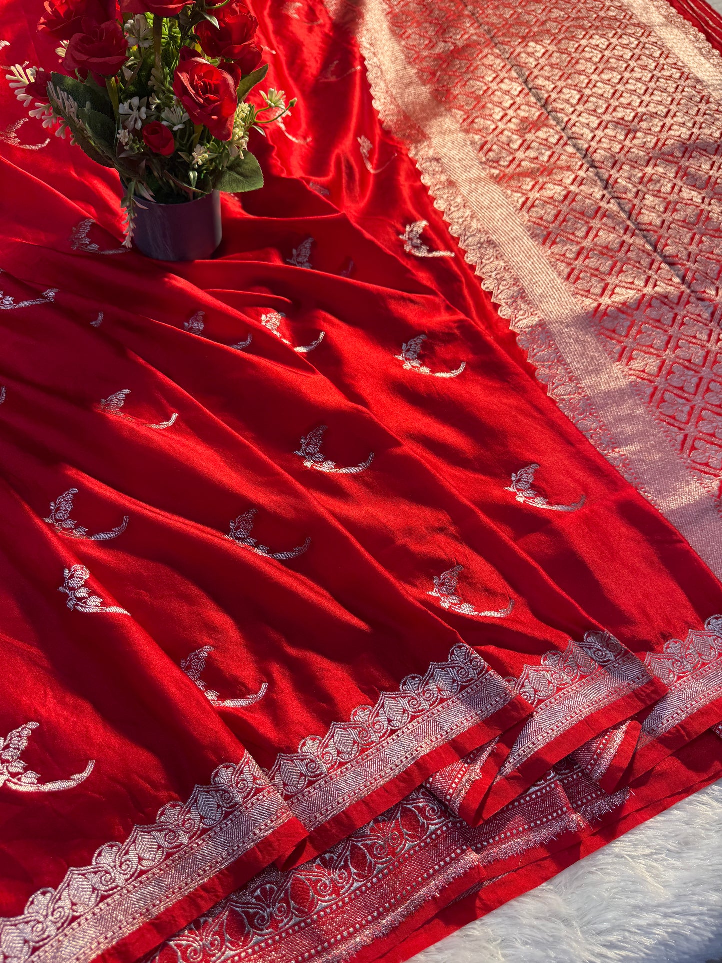 Banarasi Mashru satin silk saree MS117