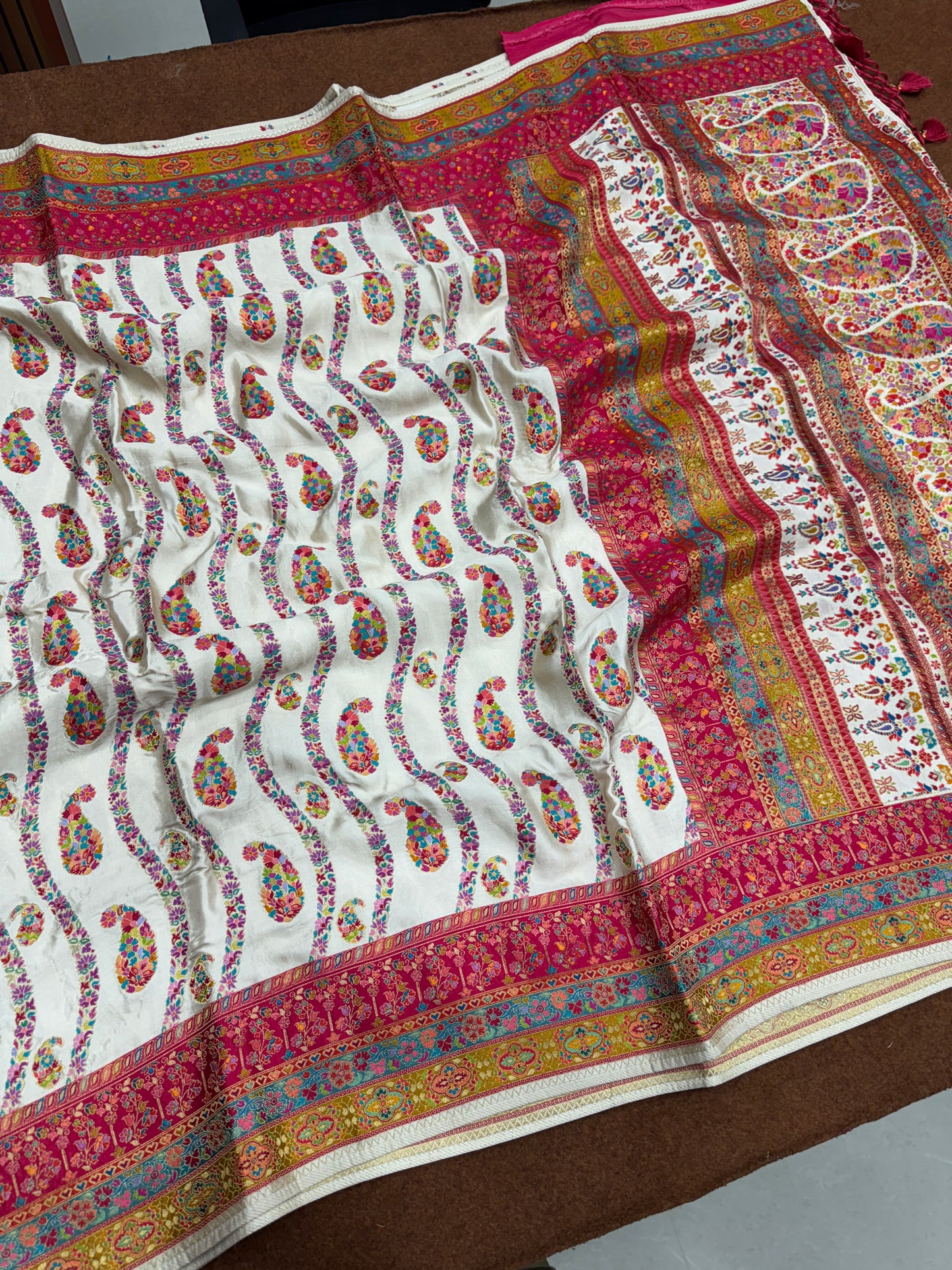 PASHMINA SILK SAREE WITH POSITION PRINT PM103