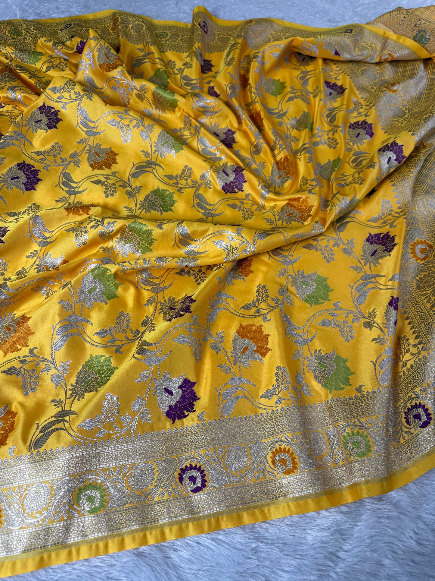 Haldi special premium tilfi Banarasi Mashru katan silk saree MK199