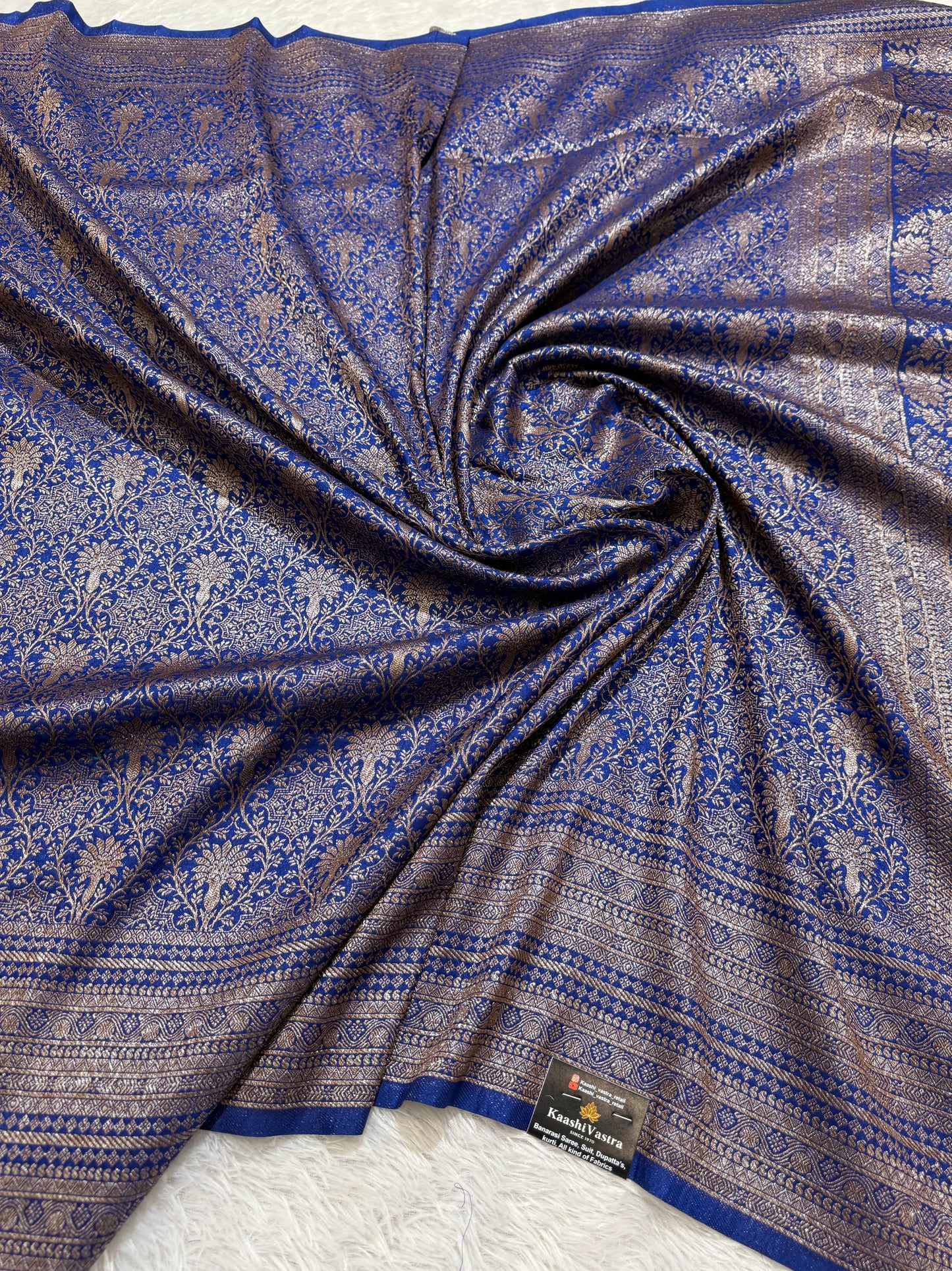 Royal blue Banarasi brocade katan silk saree BB101